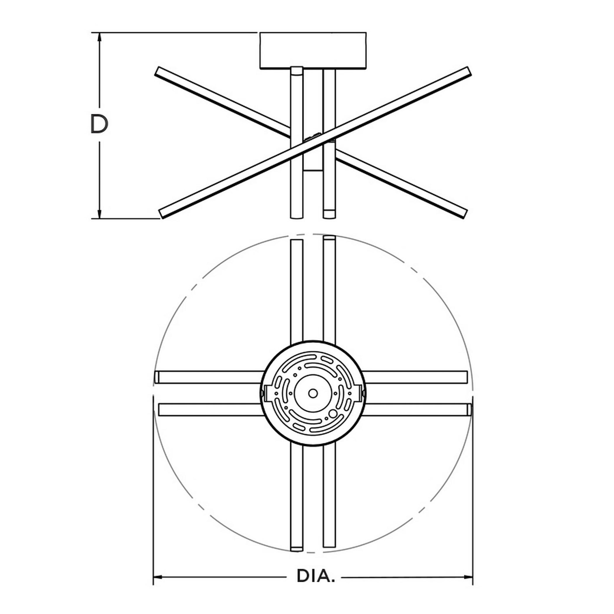 Afx Jaxf1515l30d1 Jaxx 4 Light 15" Wide Led Semi-Flush Ceiling Fixture - Brass