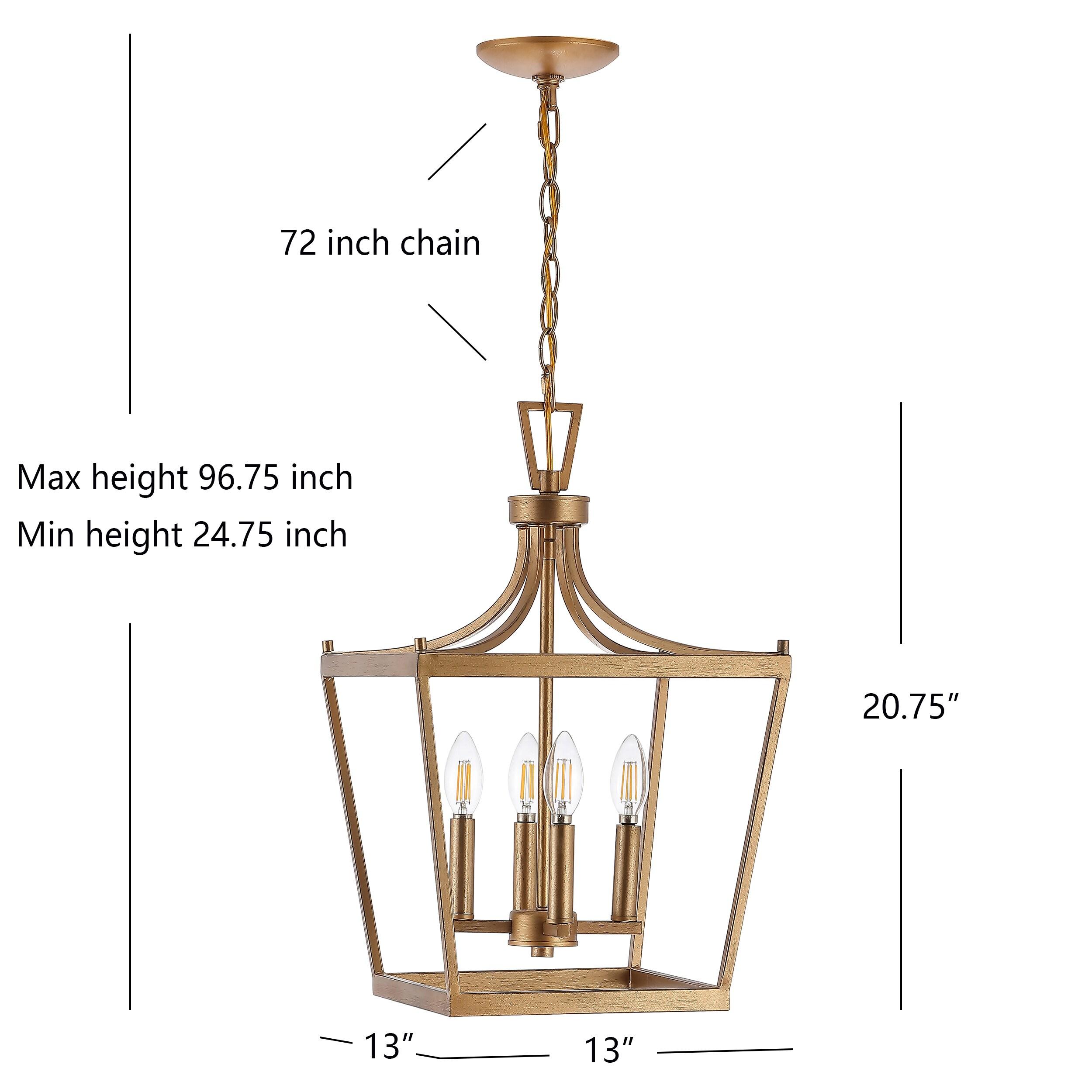 SAFAVIEH Nichi 4 Light Industrial Pendant, Gold Painted