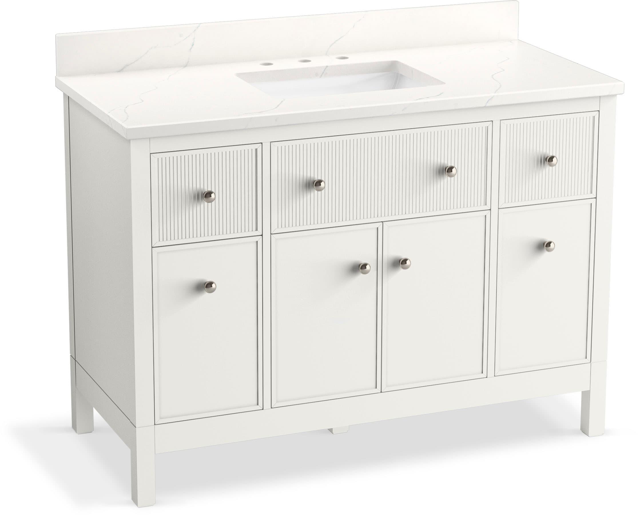 Malin By Studio McGee 48 in. Bathroom Vanity Cabinet With Sink And Quartz Top