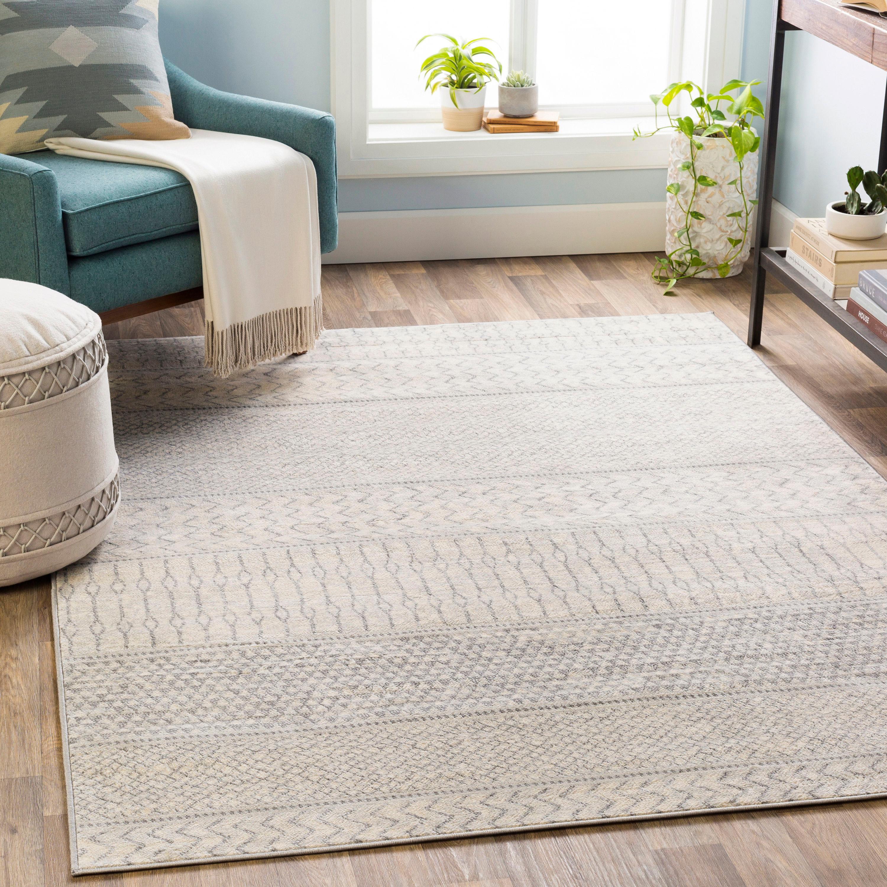 Surya  Monaco Area Rug - Silver Gray - Medium Gray & Cream
