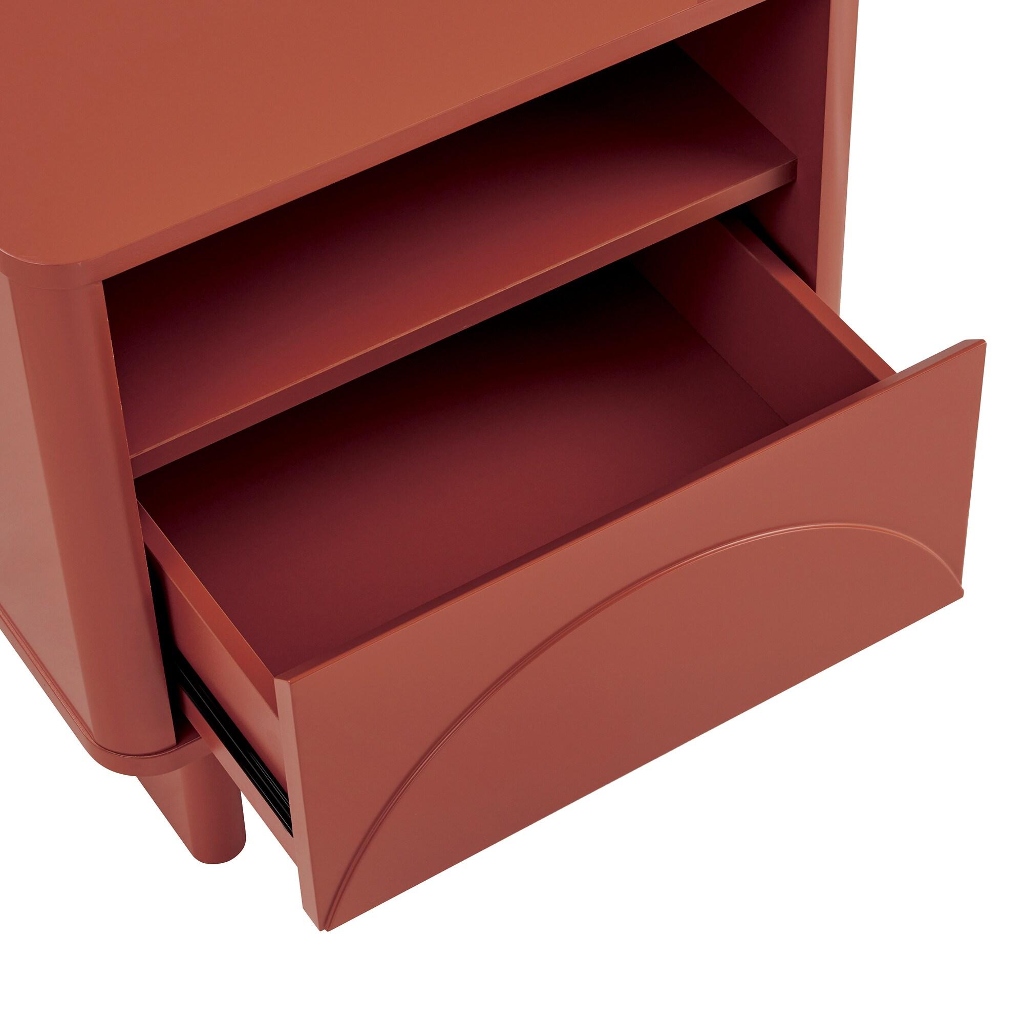 Ella Nightstand in Terracotta made from Engineered Wood