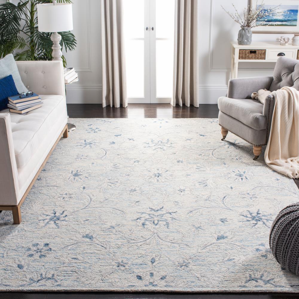 Micro-Loop MLP506 Hand Tufted Indoor Area Rug - Light Blue/Ivory - 4'x6'- Safavieh