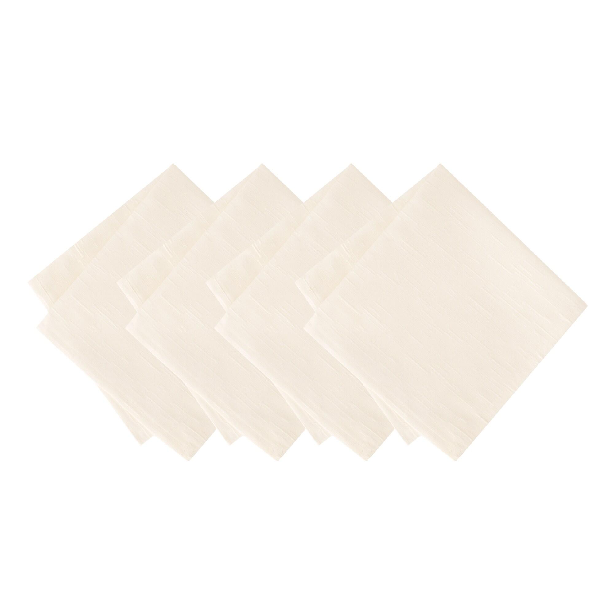 Continental Solid Texture Water and Stain Resistant Napkins, Set of 4 - 17" x 17" - Ivory - Elrene Home Fashions