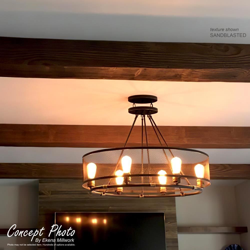 6"W x 12"H x 12'L 3-Sided (U-beam) Knotty Pine Endurathane Faux Wood Ceiling Beam, Aged Ash