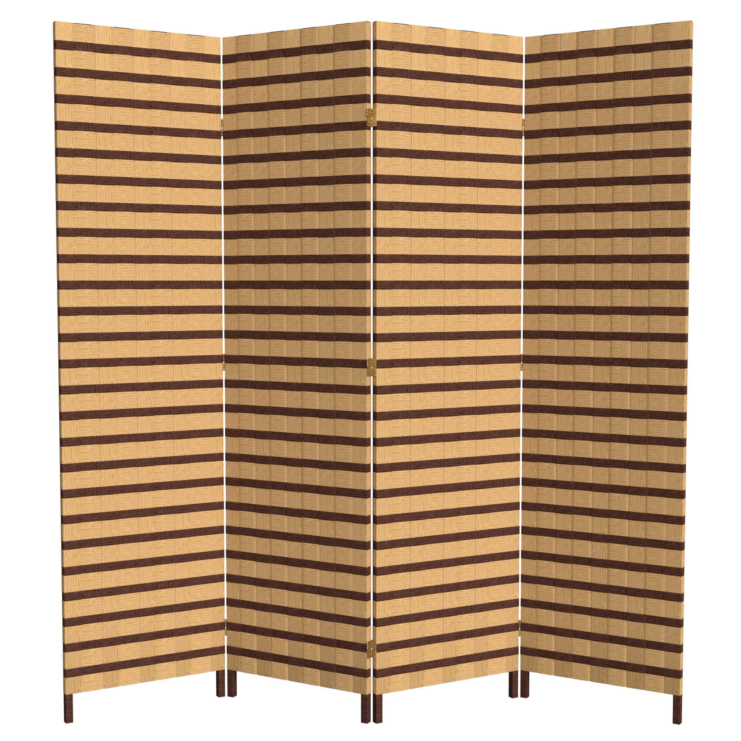 Oriental Furniture 6 ft. Tall Two Tone Natural Fiber Room Divider