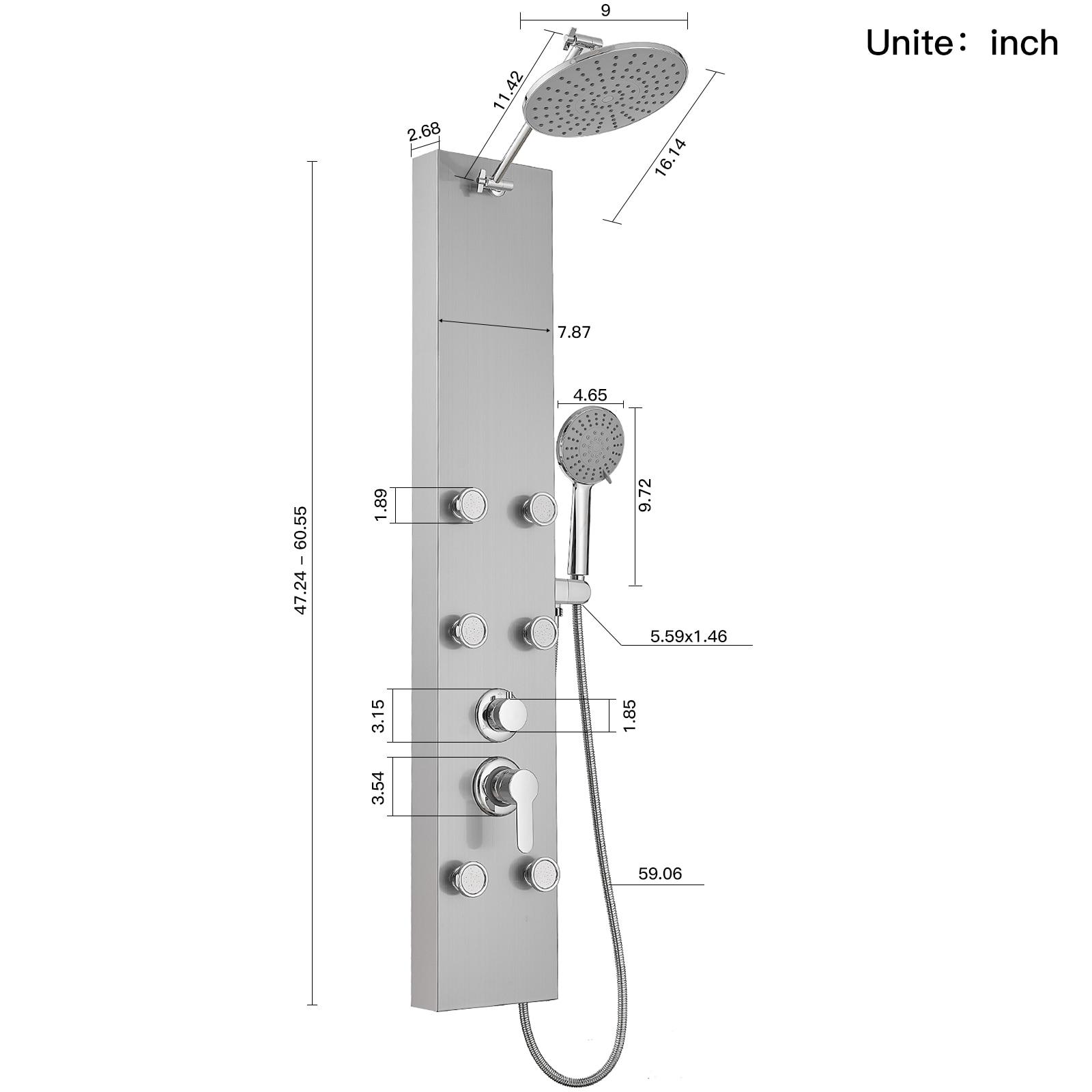60.55'' Shower Panel with Adjustable Shower Head