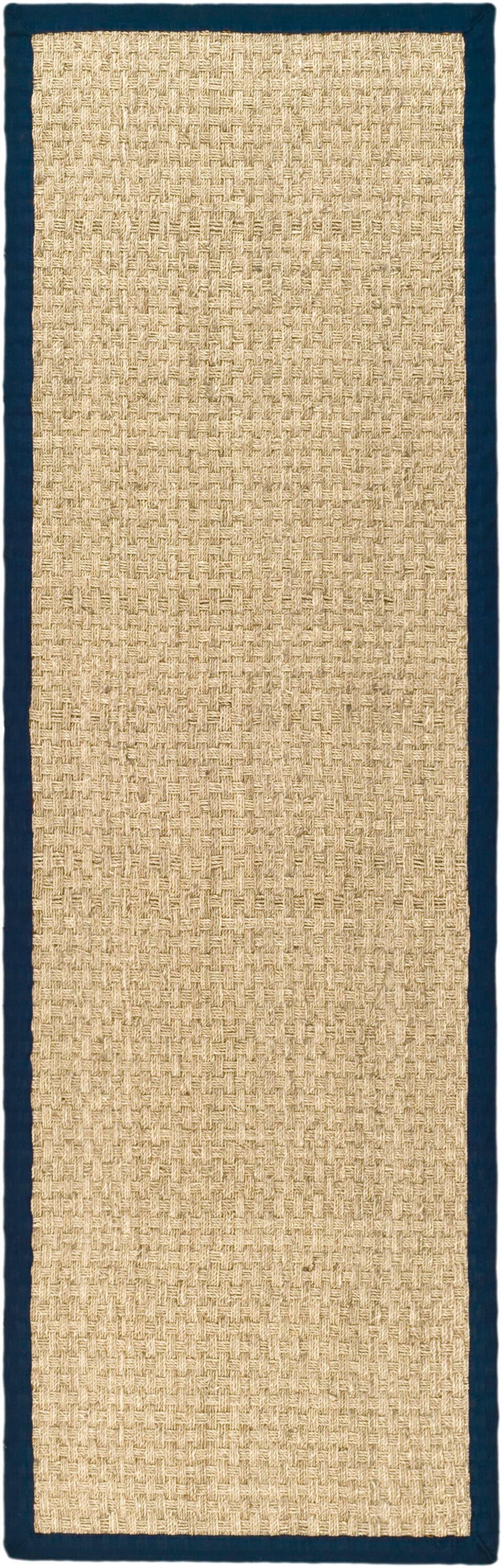 Natural Fiber NF114 Power Loomed Indoor Runner Rug - Natural/Blue - 2'6"x6' - Safavieh.