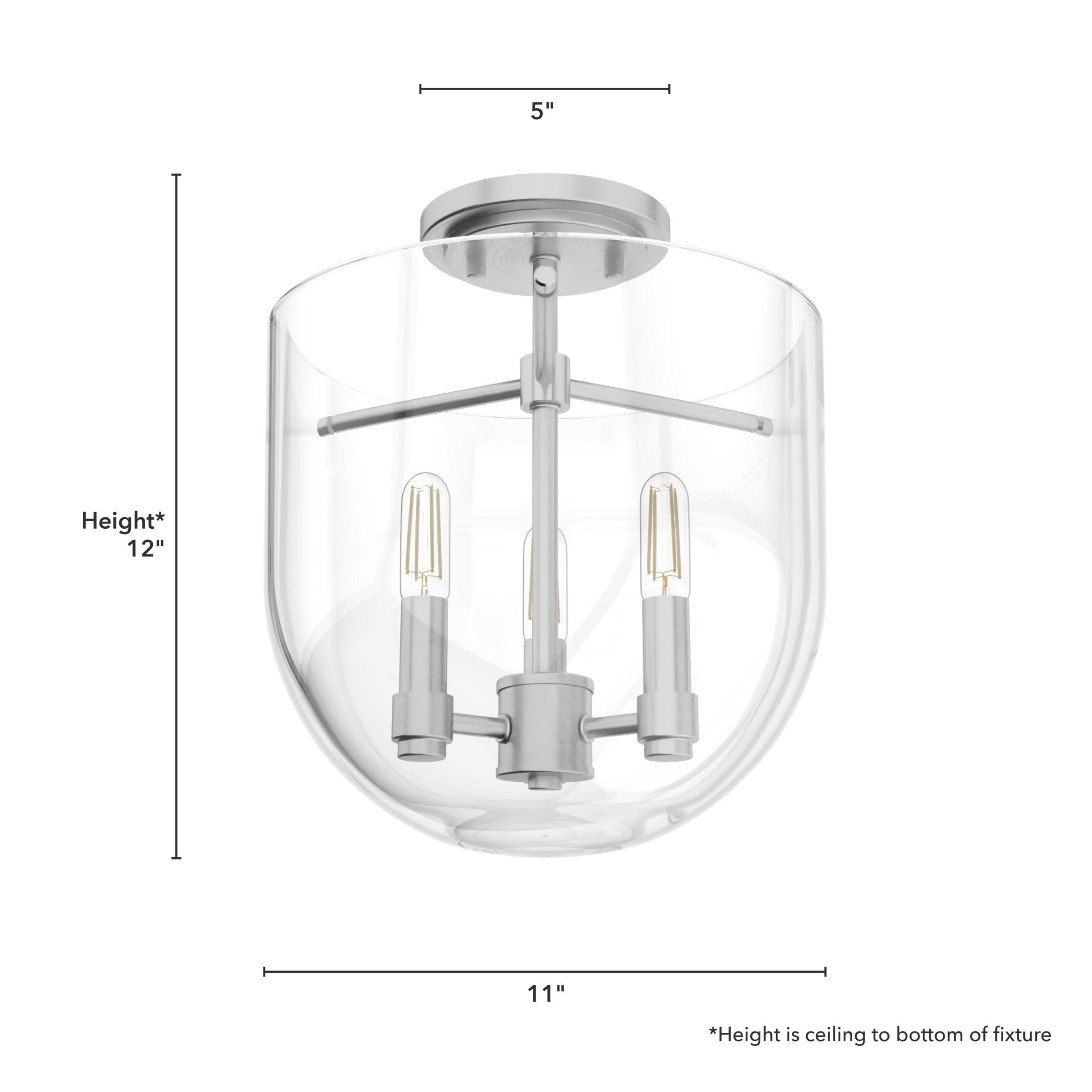 Hunter Sacha Natural Iron 3 Light Flush Mount Ceiling Light Fixture