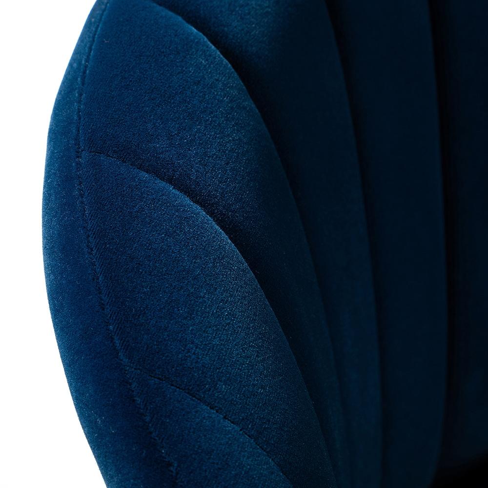 Navy Velvet Swivel Office Chair with Gold Legs, Adjustable Height Rolling Desk Chair for Vanity