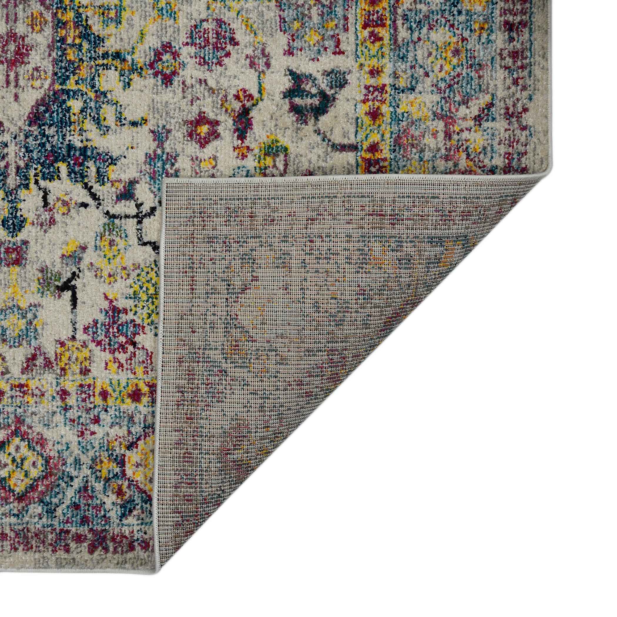AMER Rugs Alyssa Transitional Bordered Durable Performance Multicolor Area Rug