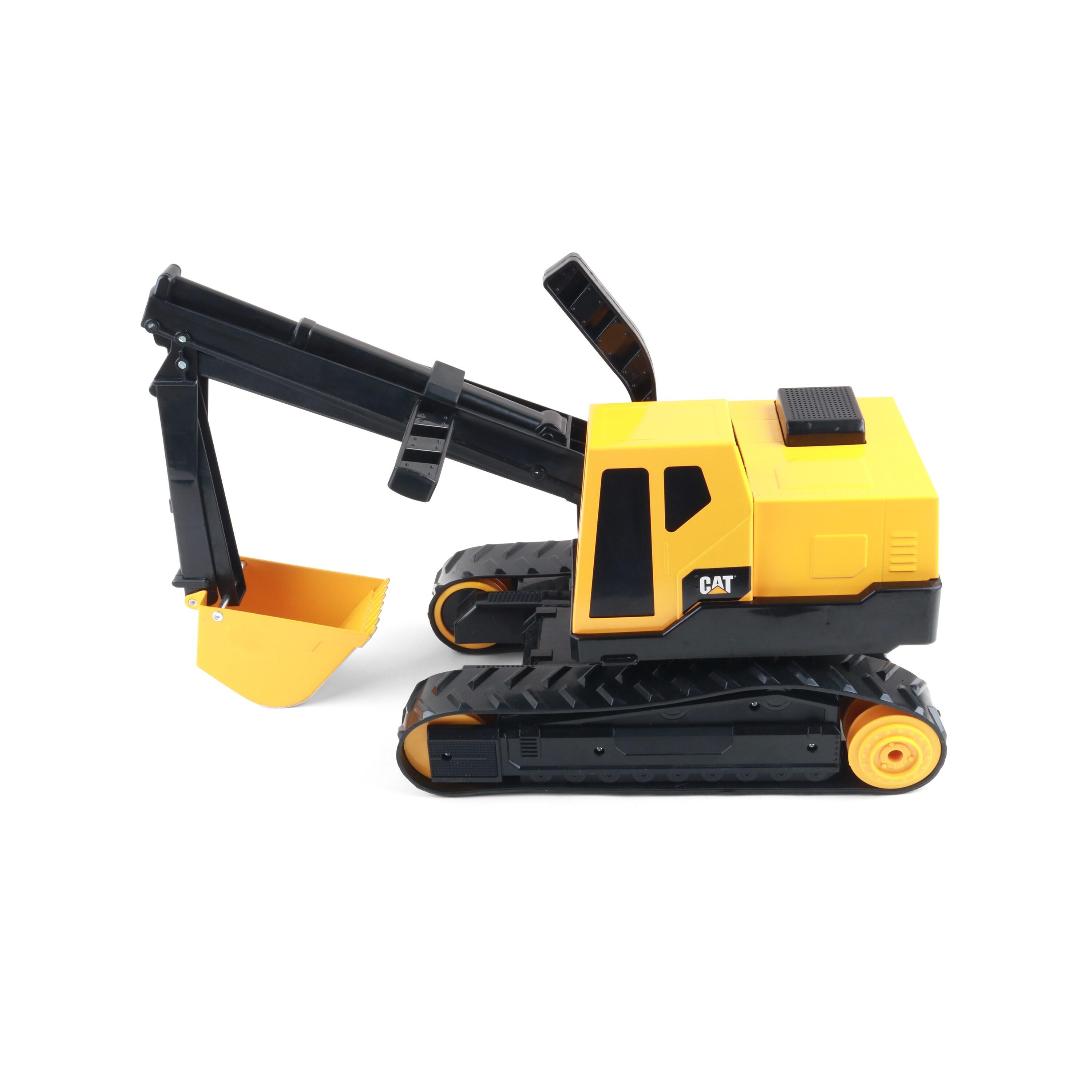 Heavy-Duty Yellow and Black Steel Excavator Toy