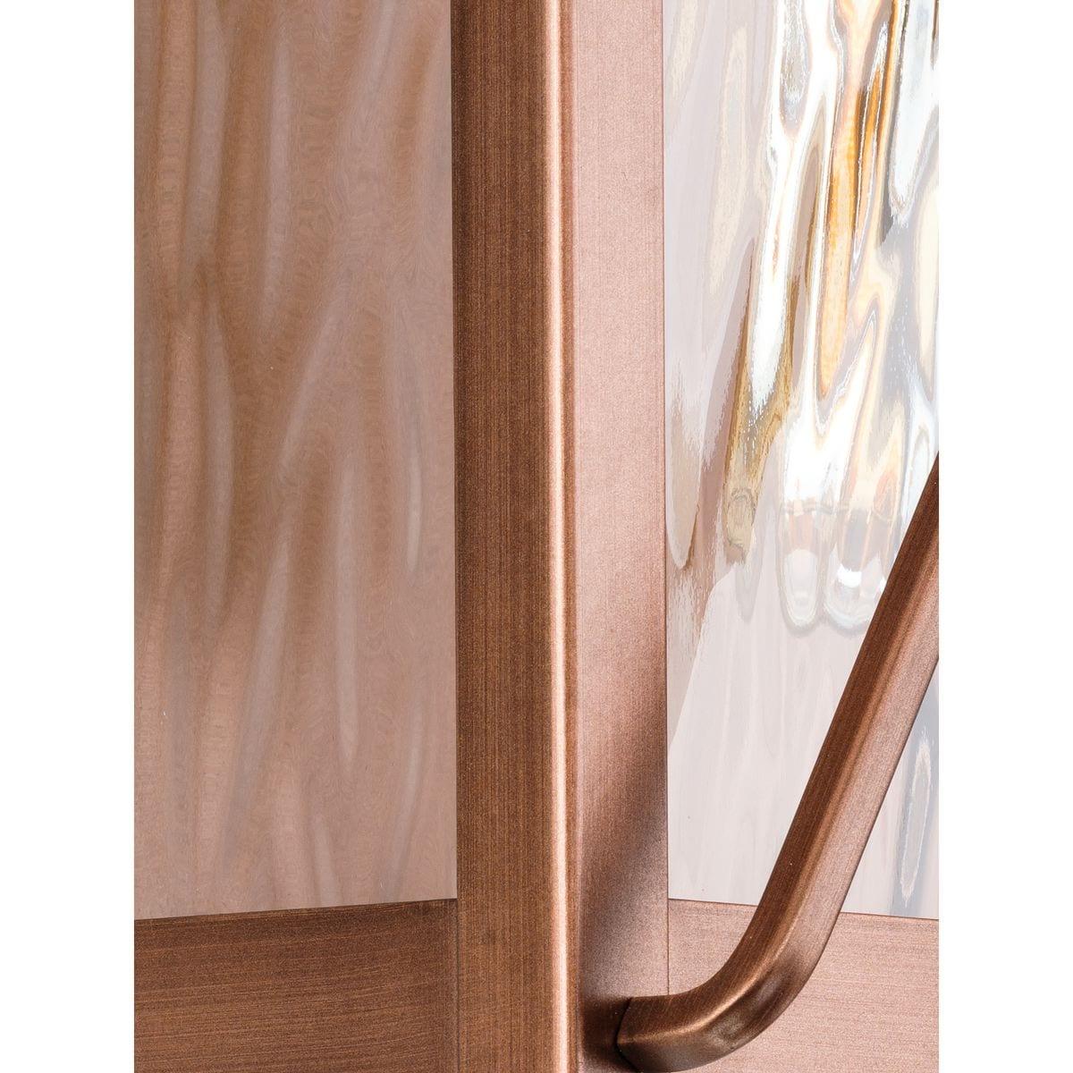 Wakeford Collection One-Light Antique Copper and Clear Water Glass Transitional Style Small Outdoor Wall Lantern
