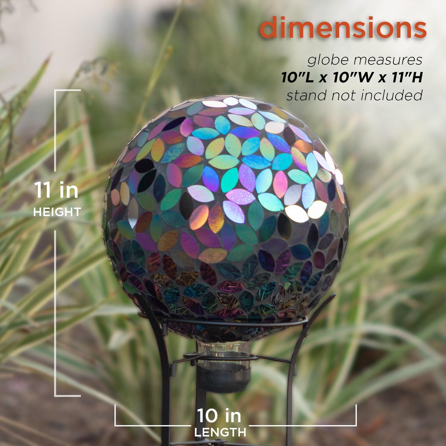 Alpine Corporation 10" Glass Mosaic Iridescent Gazing Globe, Purple