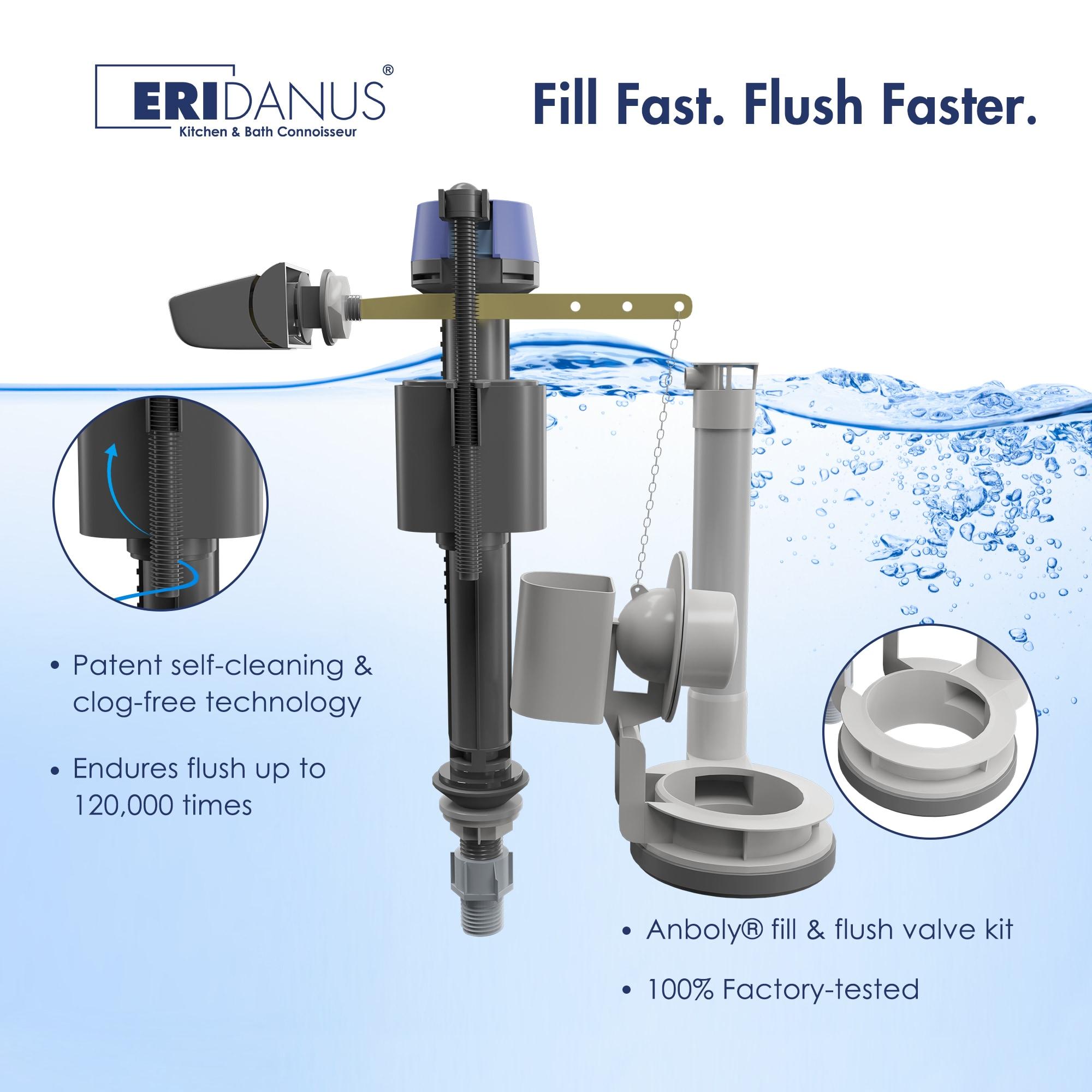 Eridanus One Piece Toilet Elongated With Soft Closing Seat, Comfortable ADA Compliant 17" Chair Height Seat, Powerful & Quiet Left Side Trip Lever Flush (1.28 GPF), 12" Rough-In