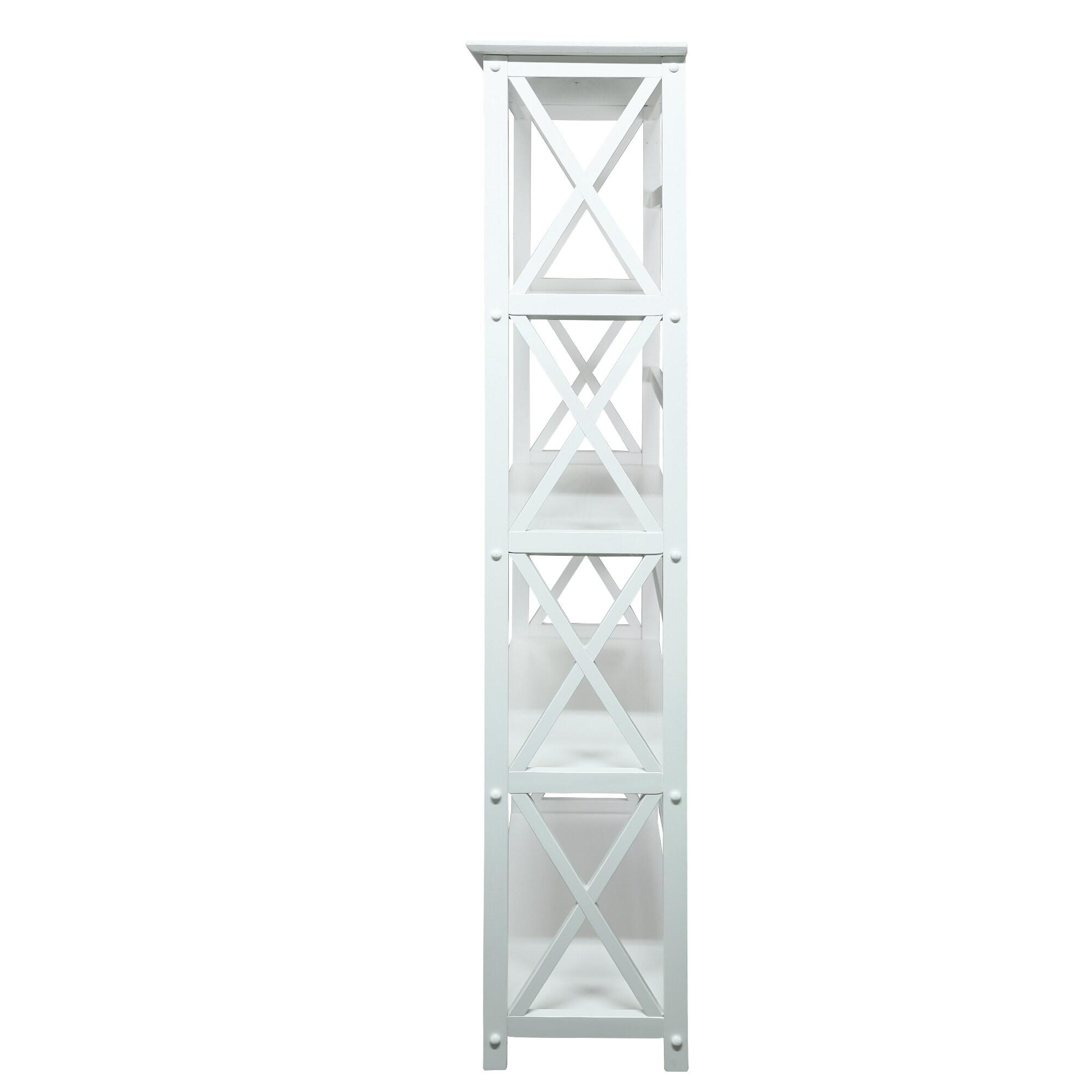 Casual Home Montego Shelf Bookcase-Color:White,Size:5-Shelf
