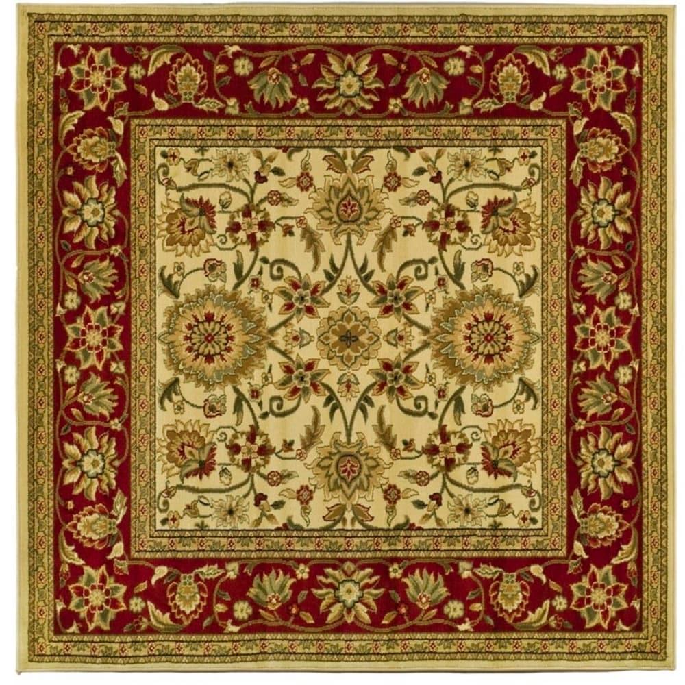Lyndhurst LNH212 Power Loomed Area Rug - Ivory/Red - 6'x6' - Safavieh