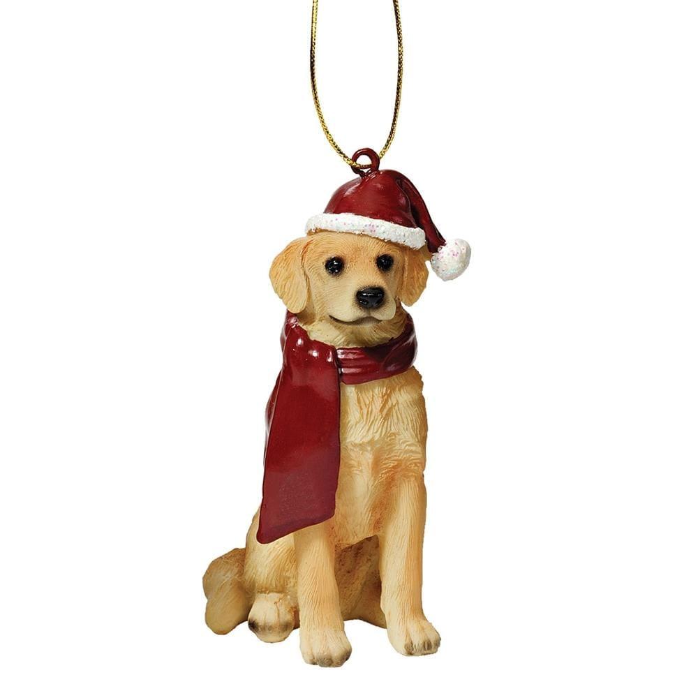 Design Toscano Golden Retriever Holiday Dog Ornament Sculpture