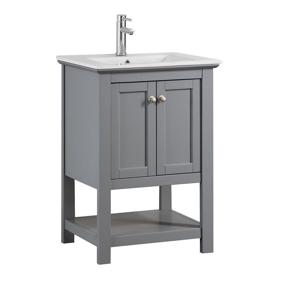 Manchester 24" Freestanding Single Sink Bathroom Vanity with Integrated Sink (Faucet Not Included)