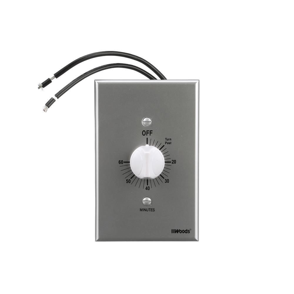 Woods 59719WD 60-Minute Spring Wound Timer with Gray Wall Plate