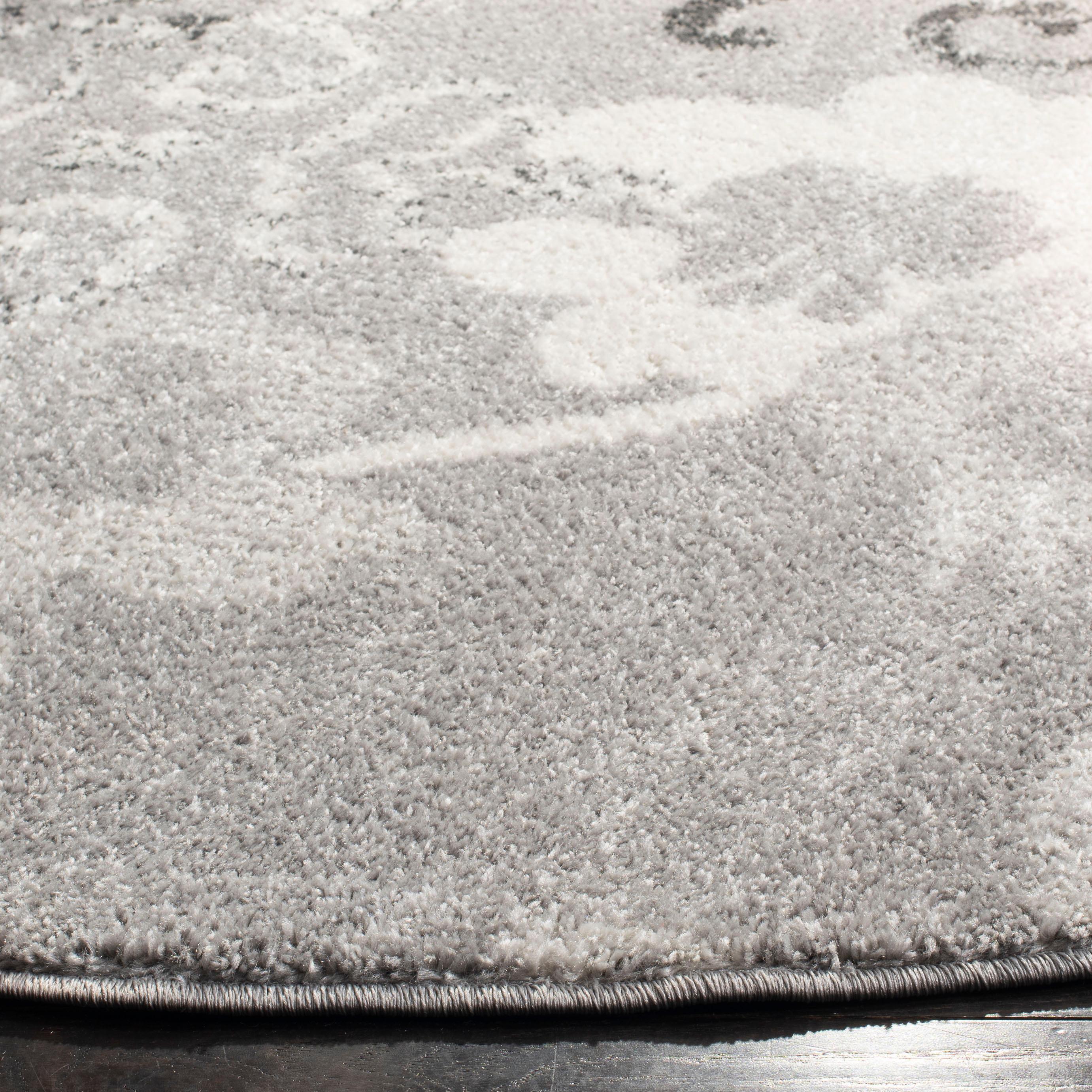Adirondack ADR114 Machine Made Indoor Area Rug - Silver/Ivory - 10' Round - Safavieh