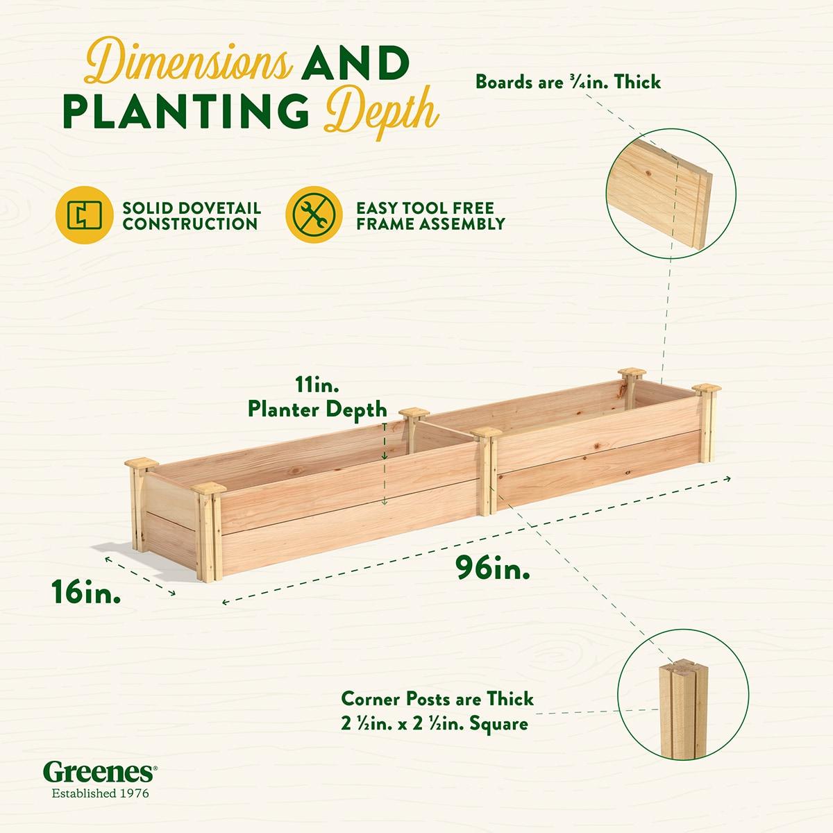 Premium Cedar Extra Large Raised Garden Bed with Natural Finish