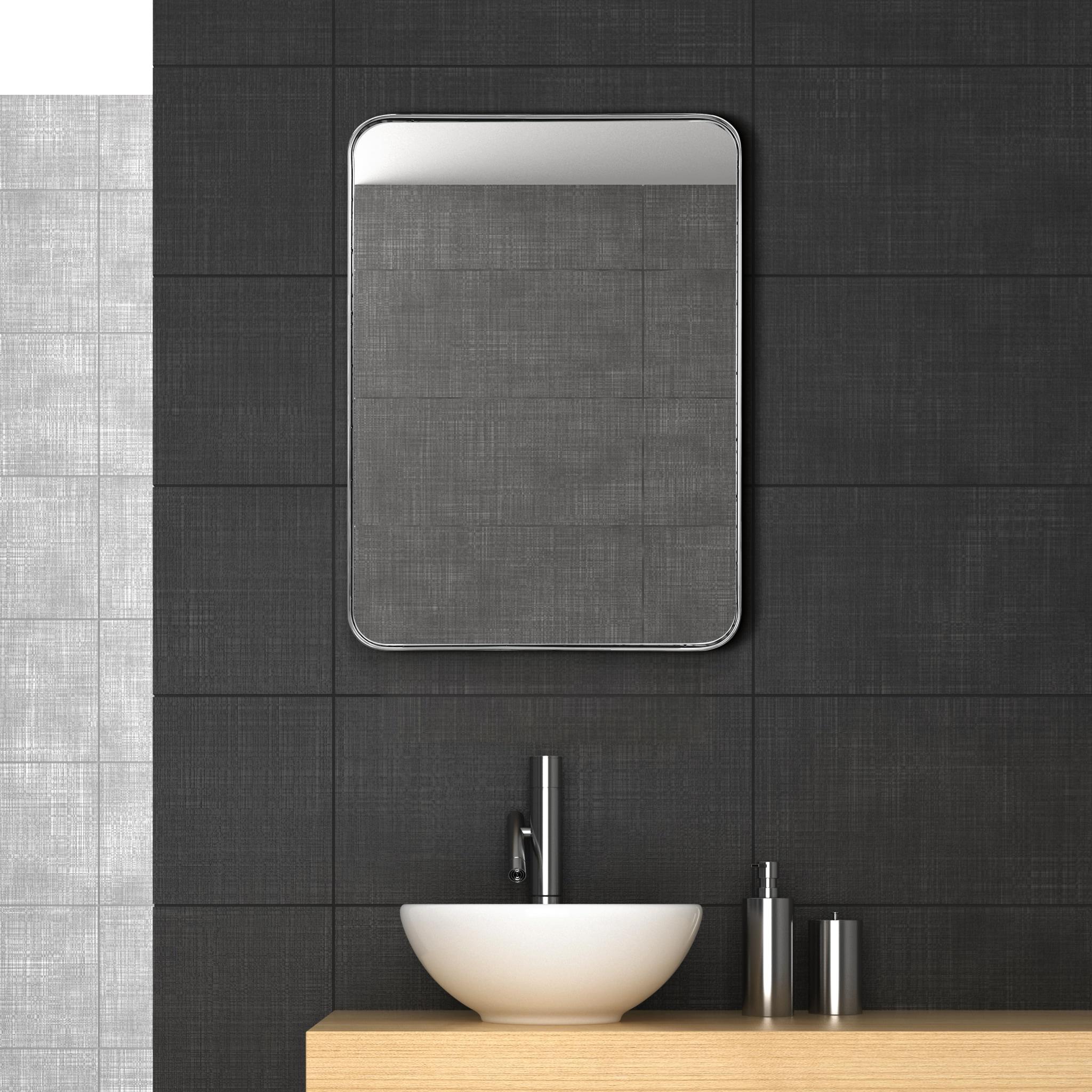 Empire Art Direct Ultra Stainless Steel Rectangular Wall Mirror Brushed Black 24" x 36" Black