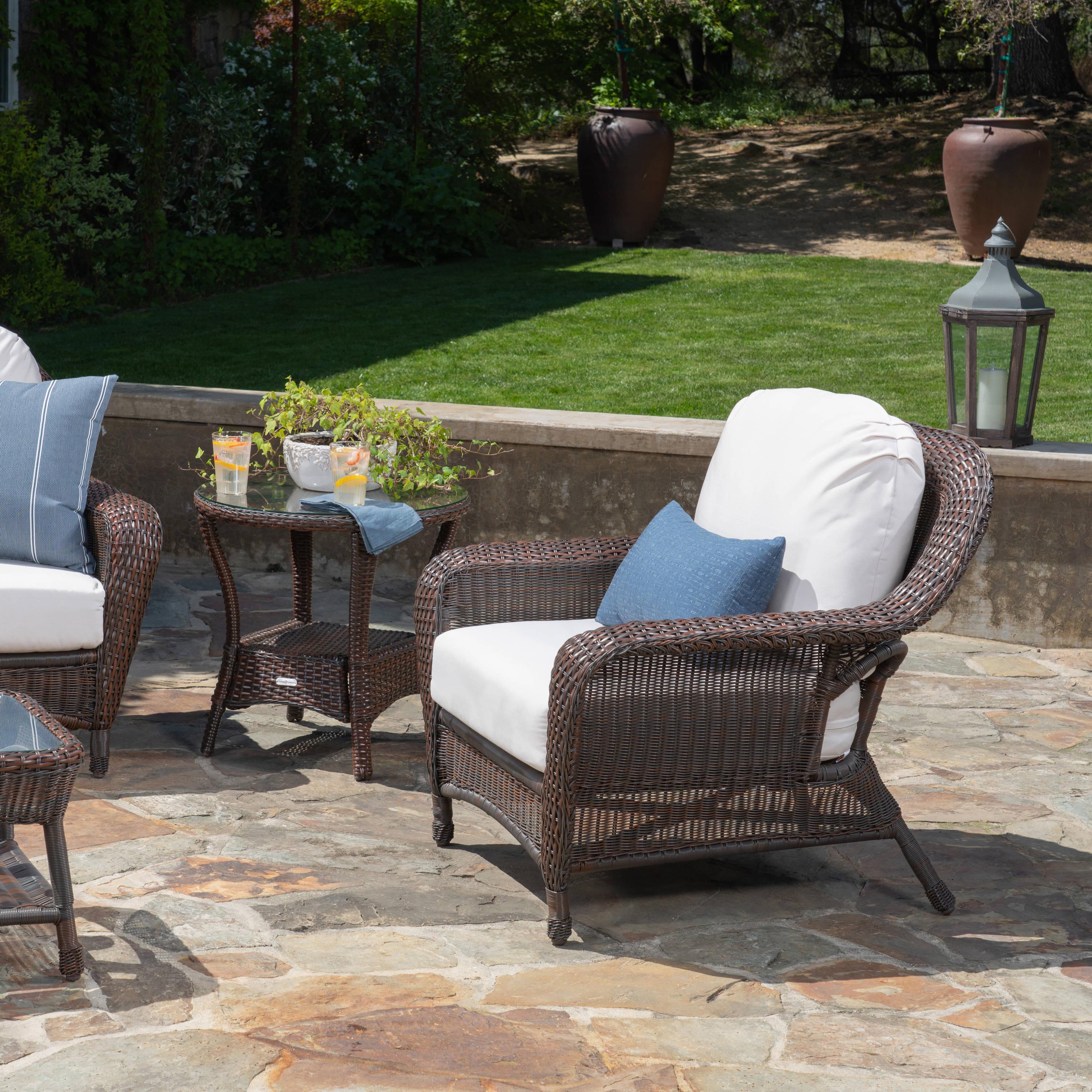 Tortuga Outdoor Lexington Brown Wicker Outdoor 6-Piece Patio Furniture Set with Cushions