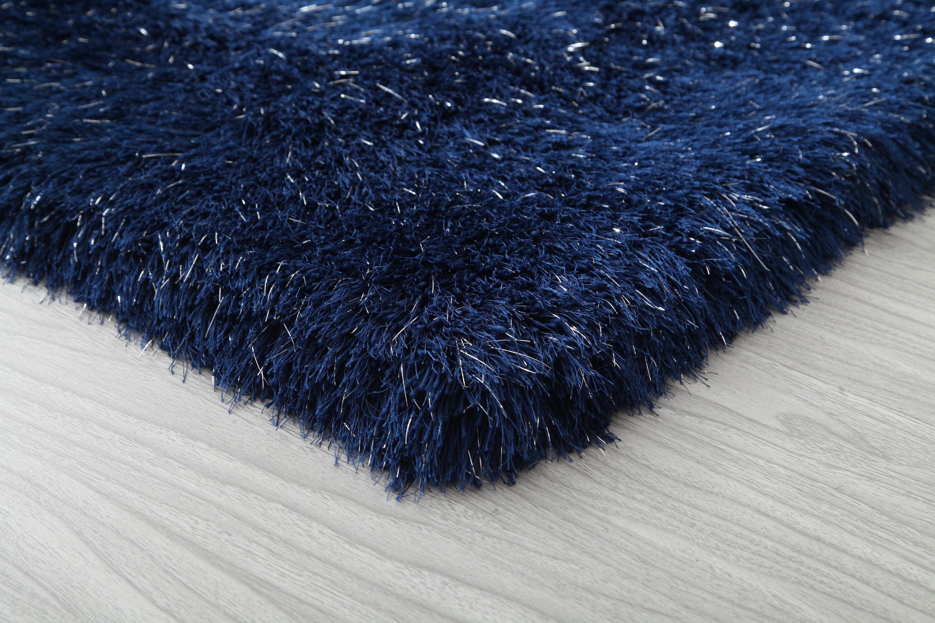 LOCHAS Ultra Soft Indoor Modern Area Rugs Fluffy Living Room Carpets for Children Bedroom Home Decor Nursery Rug 3x5 Feet, Navy