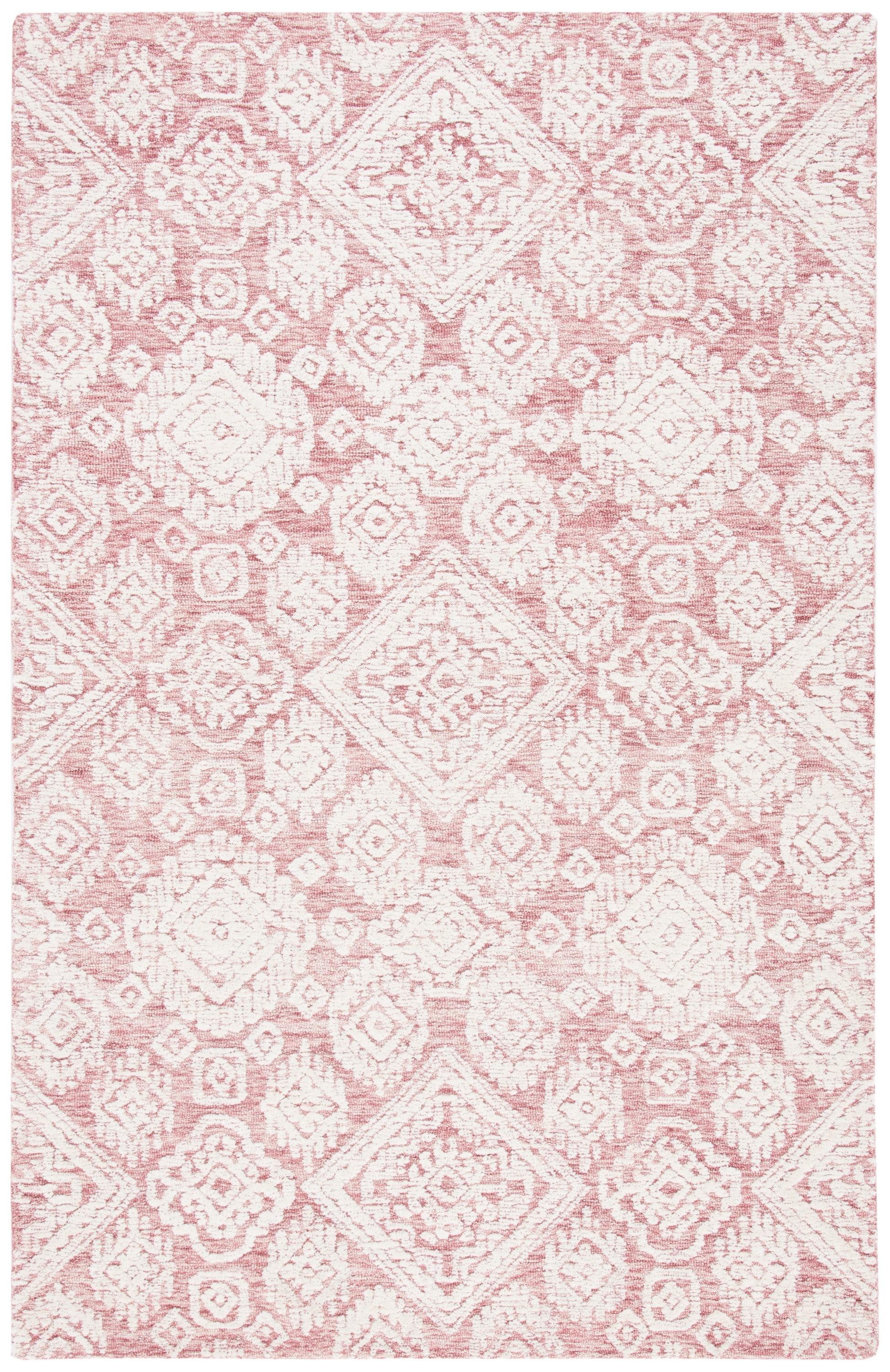 Metro MET987 Hand Tufted Indoor Area Rug - Dark Pink/Ivory - 4'x6' - Safavieh