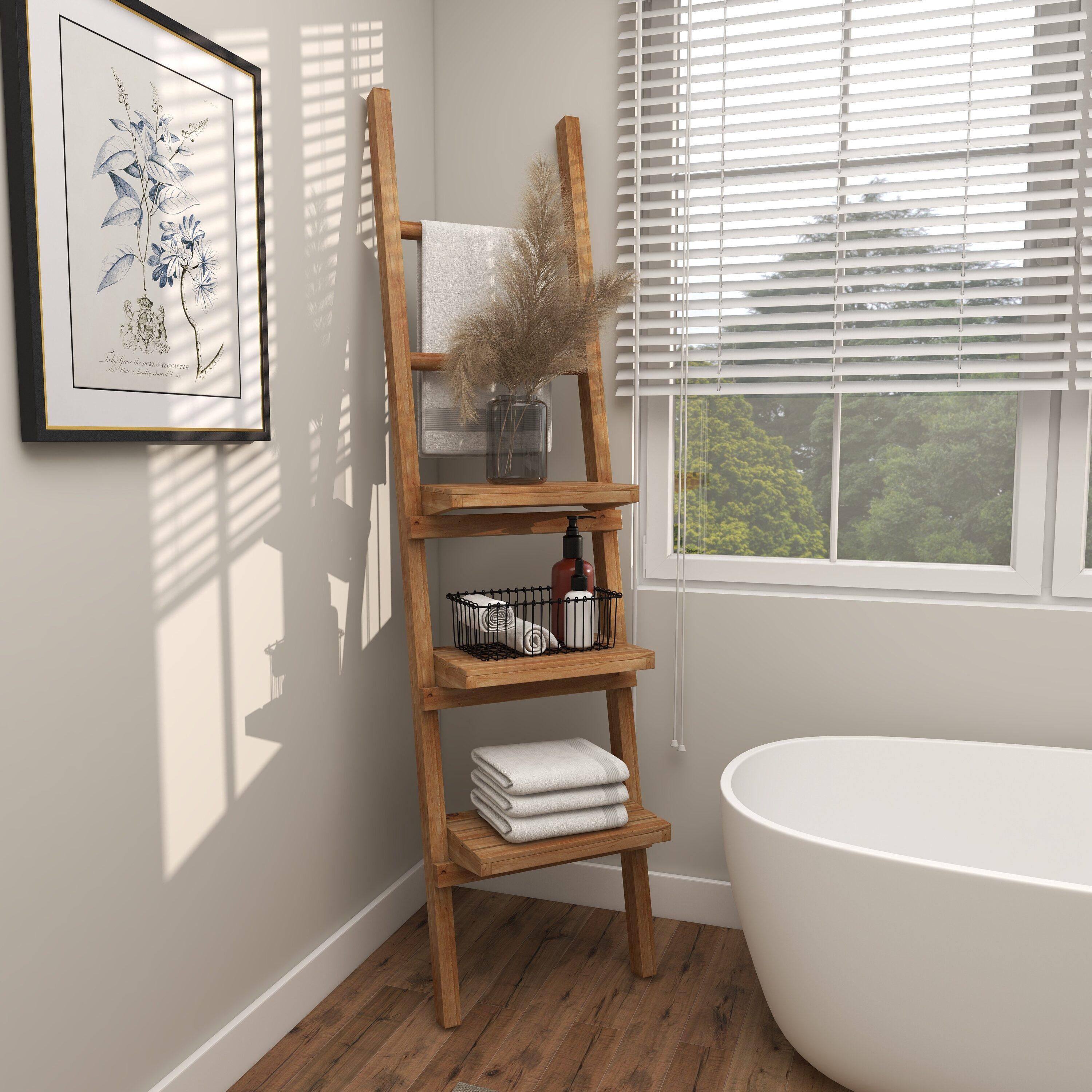 DecMode 18" x 11" 5-Tier Brown Wall Shelf