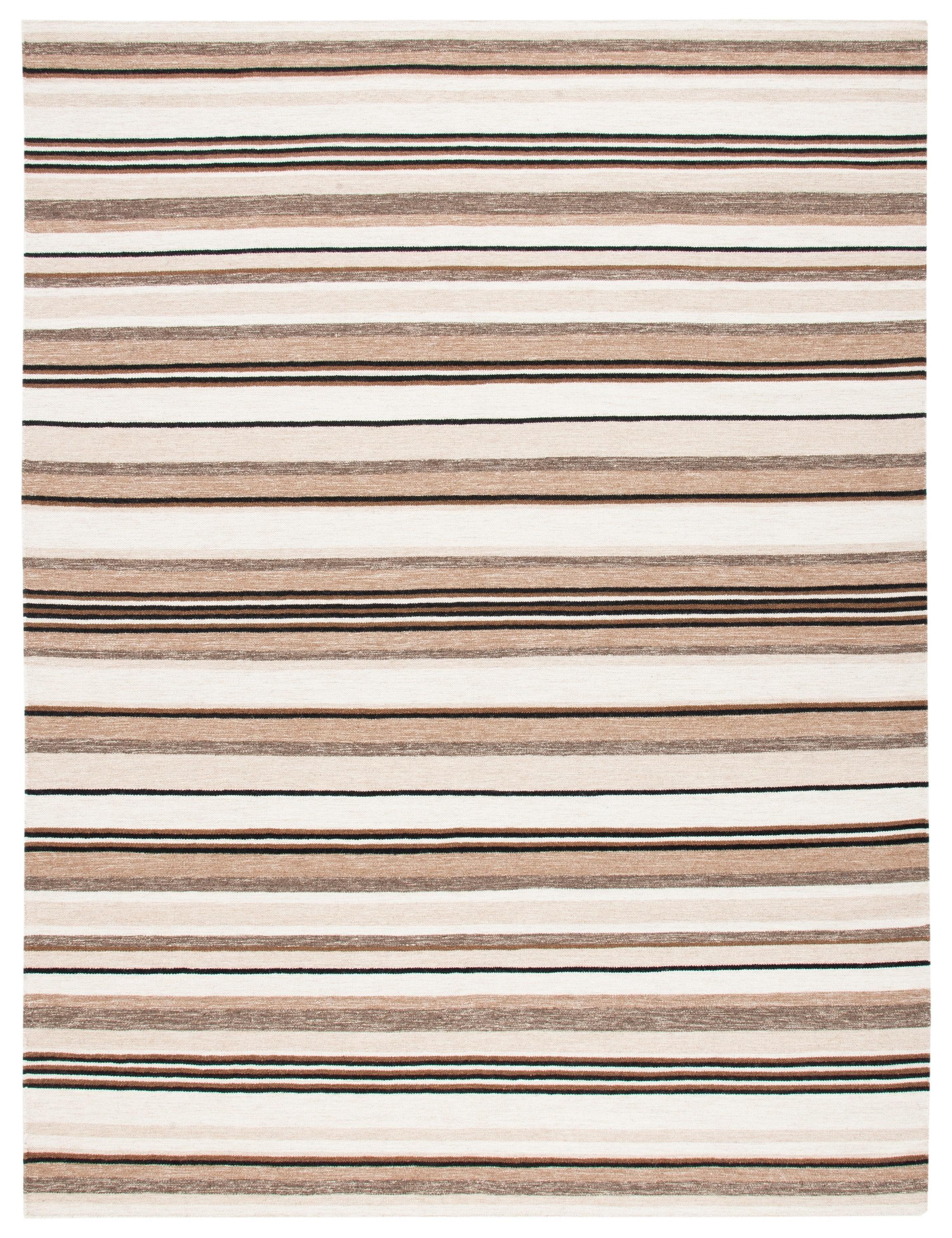 Striped Kilim STK601 Hand Loomed Indoor Area Rug - Natural/Ivory - 9'x12' - Safavieh