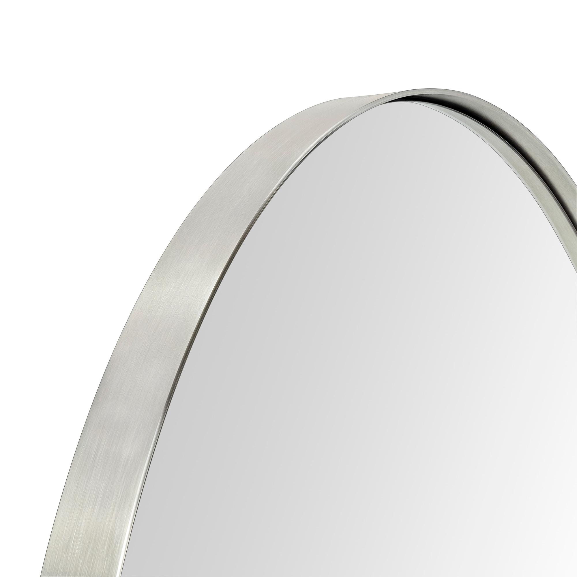 TEHOME Yolanta 30 in. W x 30 in. H Circular Round Stainless Steel Framed Wall Mounted Bathroom Vanity Mirror in Brushed Nickel