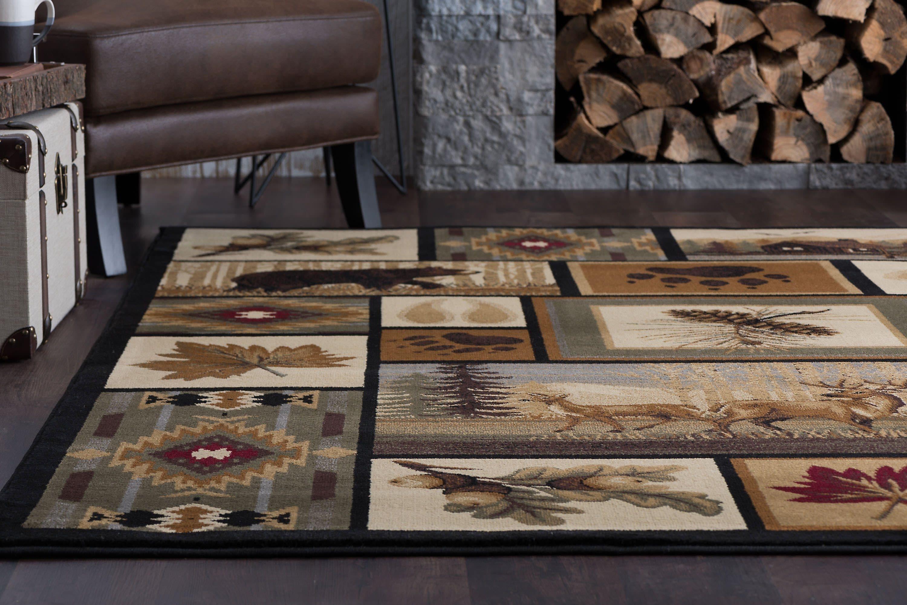 Nature Novelty 4' x 5' Multi-Color Polypropylene Indoor Area Rug