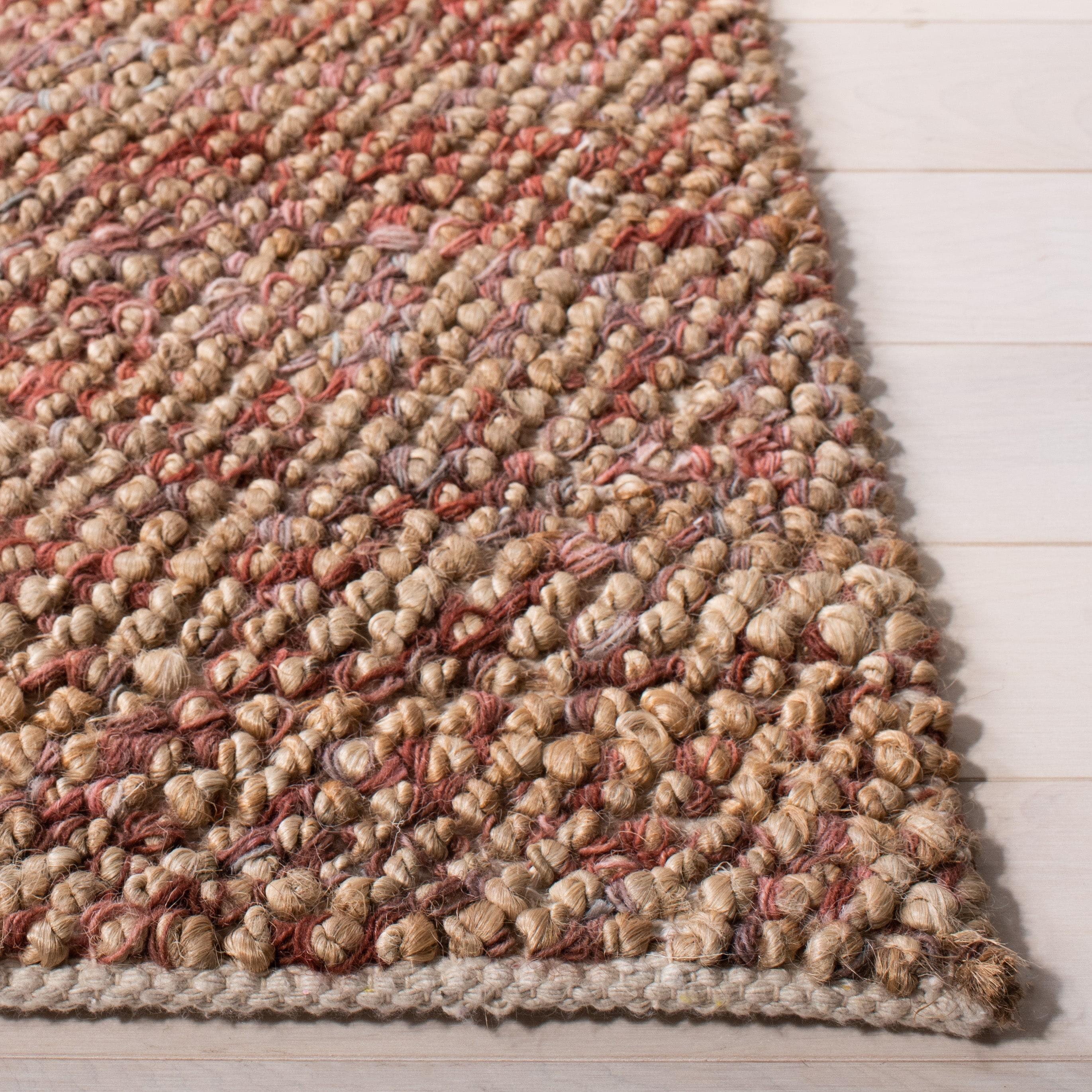 Bohemian BOH901 Hand Woven Indoor Area Rug - Natural/Pink - 5'x8' - Safavieh