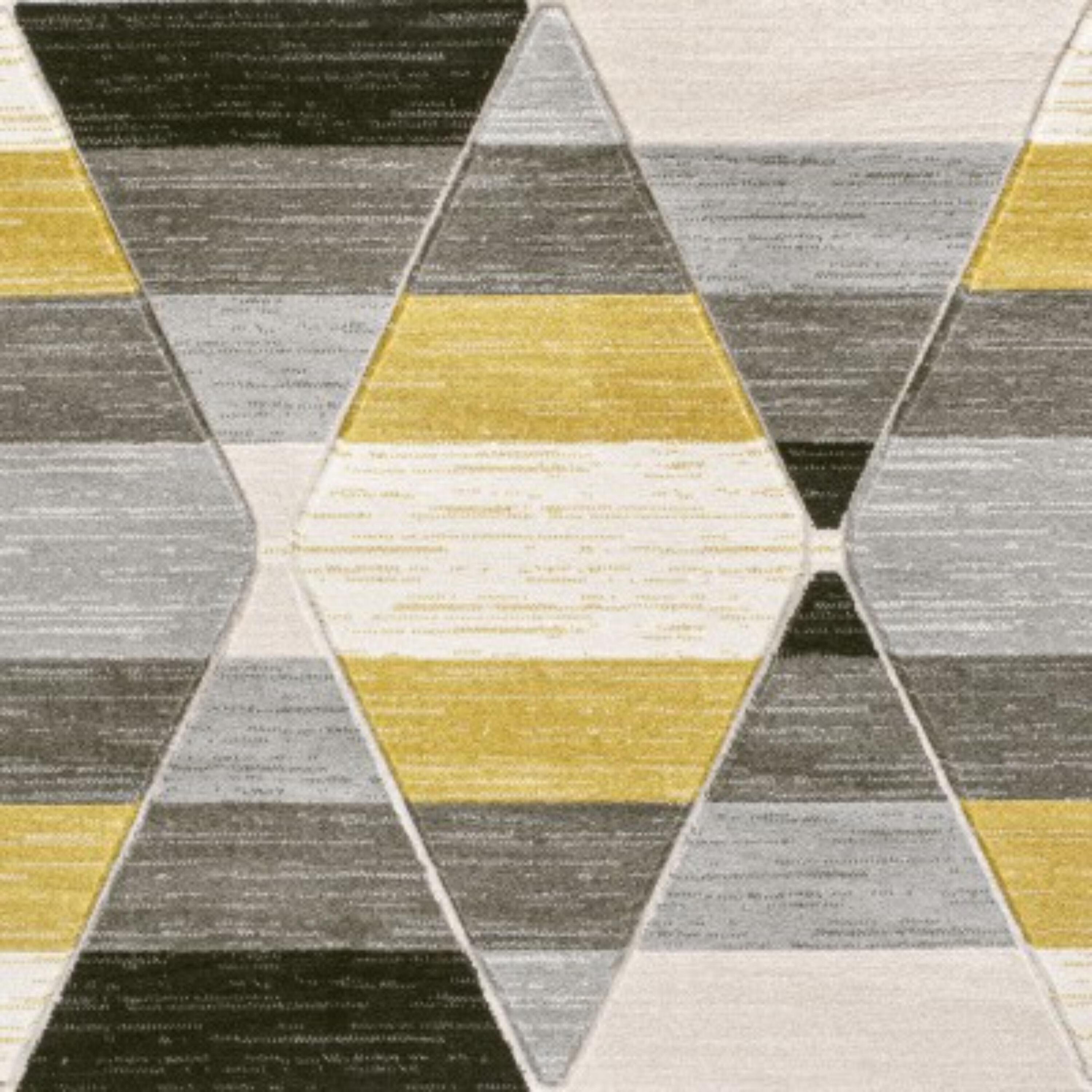 8'x10' Kehoe Retro Diamonds Geometric, Yellow/Gray/Cream - JONATHAN Y