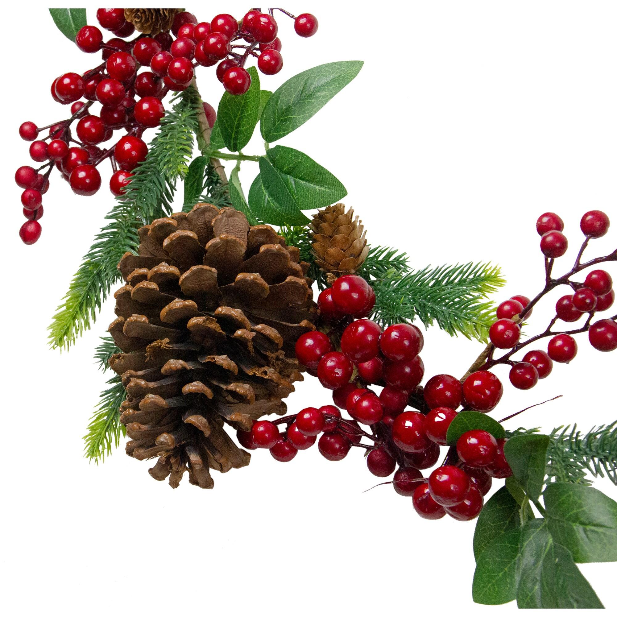 5' x 4.75" Pine Springs Berries and Pine Cones Artificial Christmas Garland - Unlit