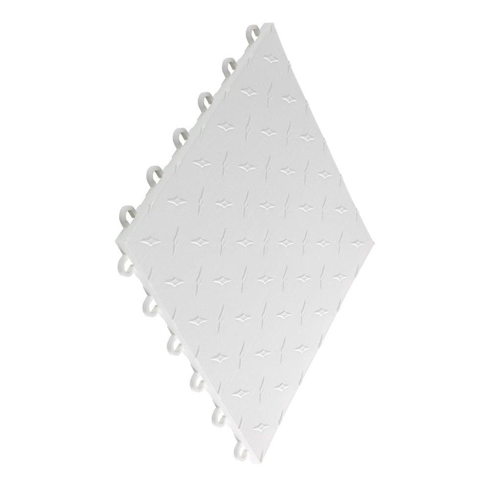 12 in. W x 12 in. L Artic White Diamondtrax Home Modular Polypropylene Flooring (10-Tile/Pack) (10 sq. ft.)