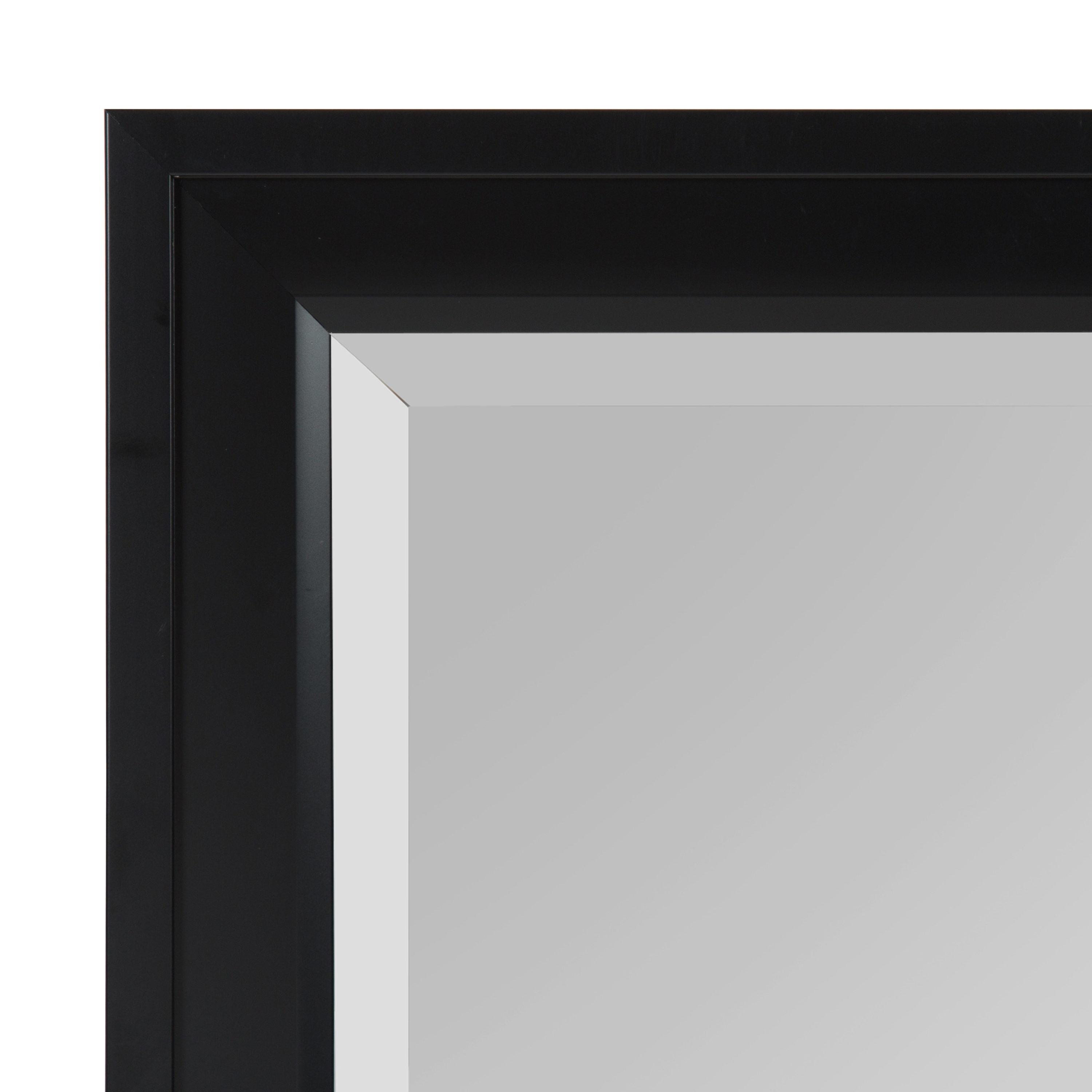 28" x 40" Bosc Framed Wall Mirror Black - DesignOvation: Modern Rectangular Decor, No Assembly Required