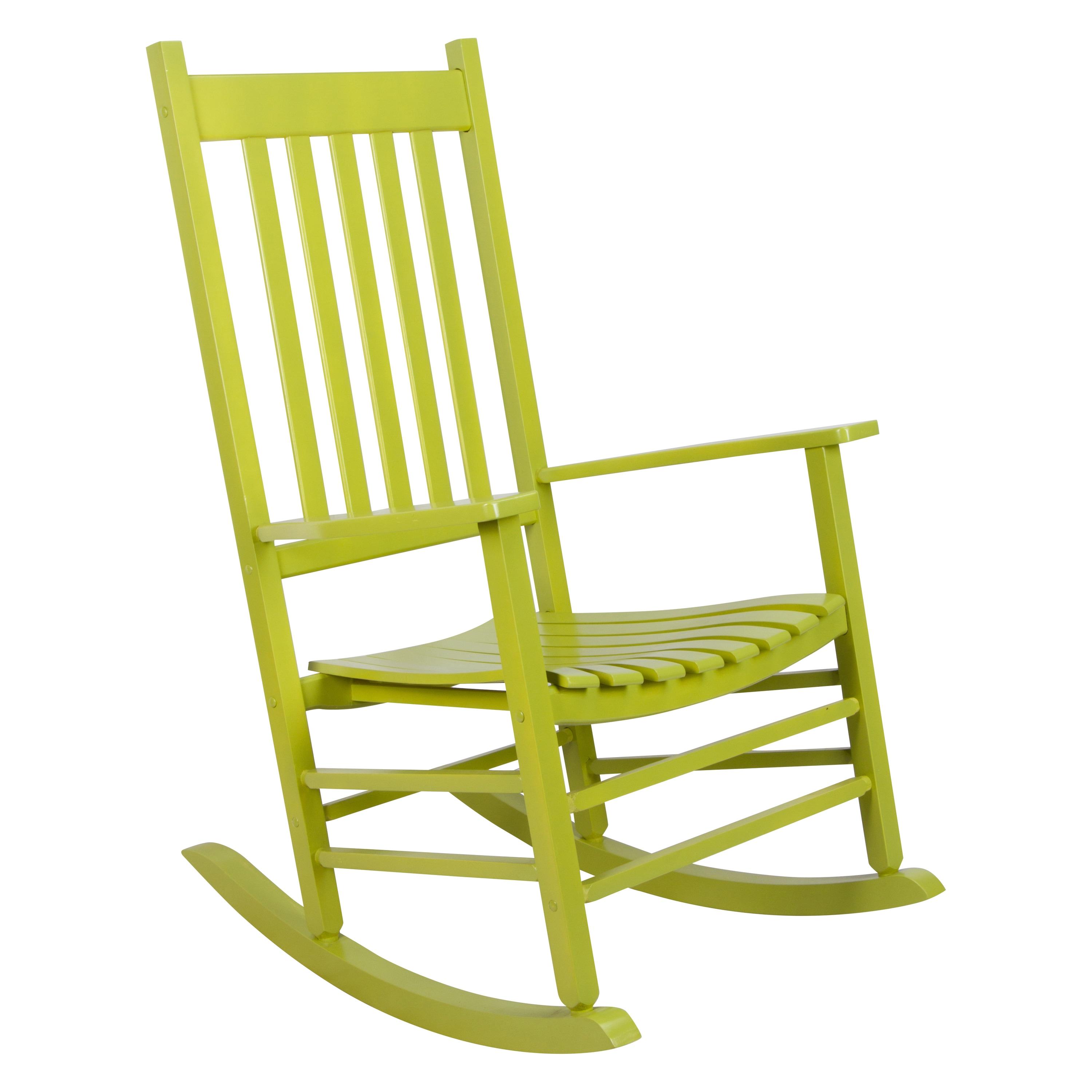 Shine Company 4332 Lime Wood Frame Rocking Chair with Slat Seat
