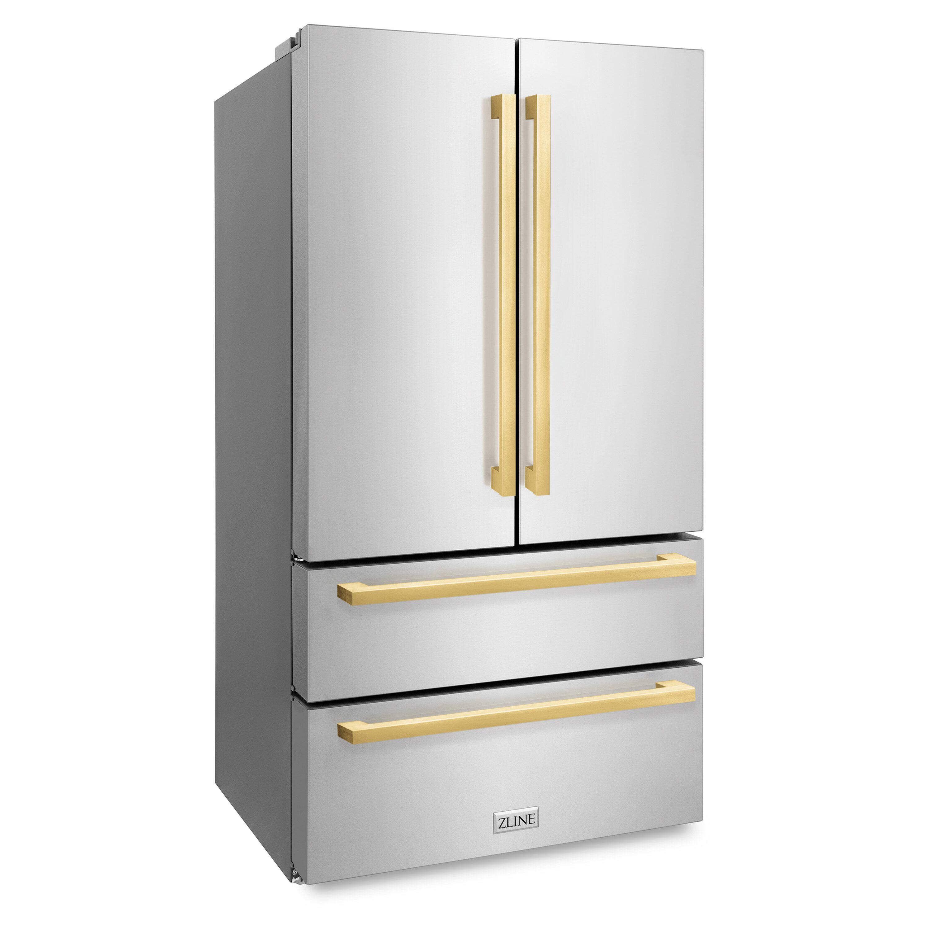 ZLINE Autograph Edition 36 in. Counter-Depth Refrigerator w/ Gold Handles