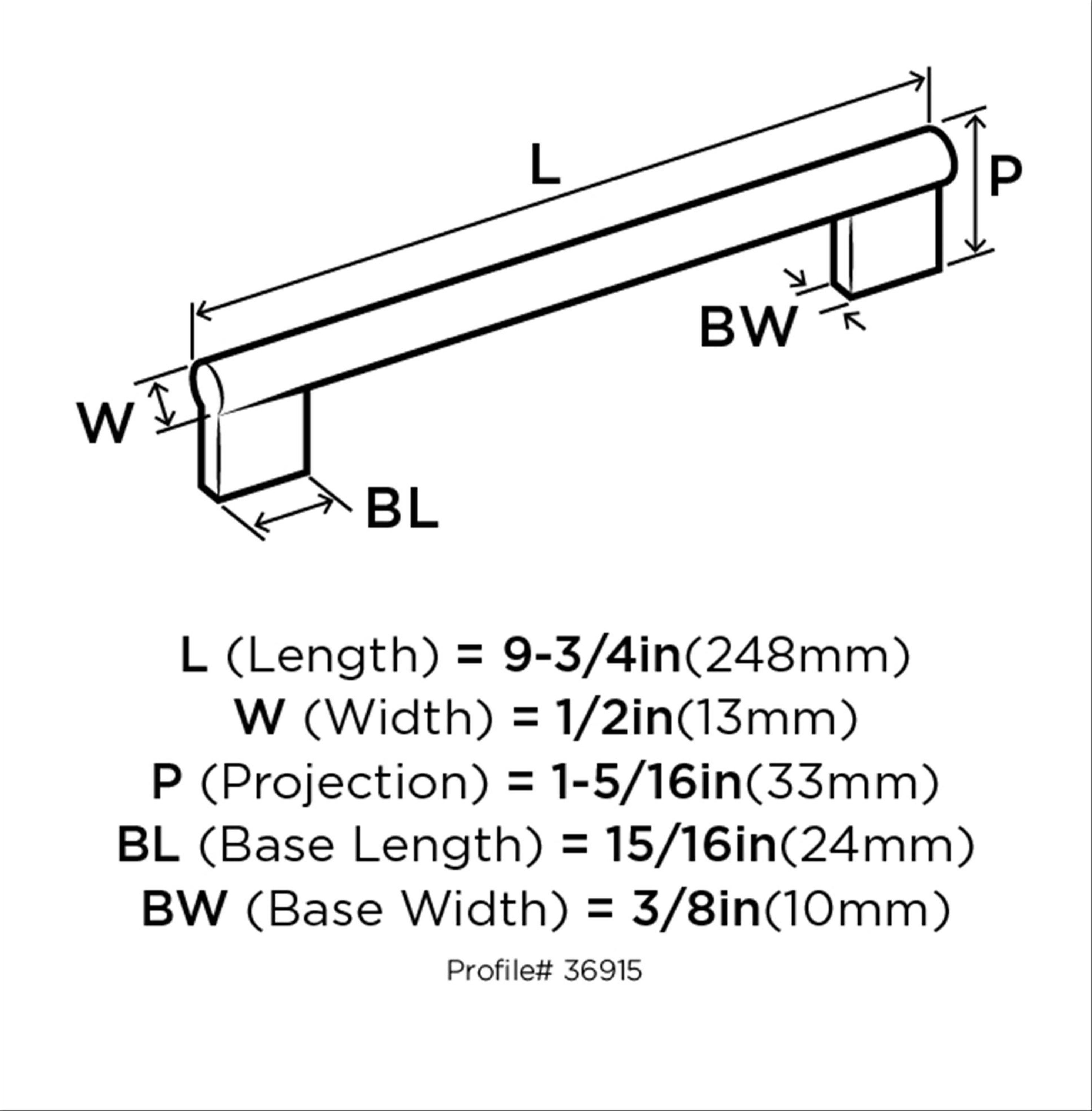 Amerock Versa 8-13/16 inch (224mm) Center-to-Center Polished Chrome Cabinet Pull