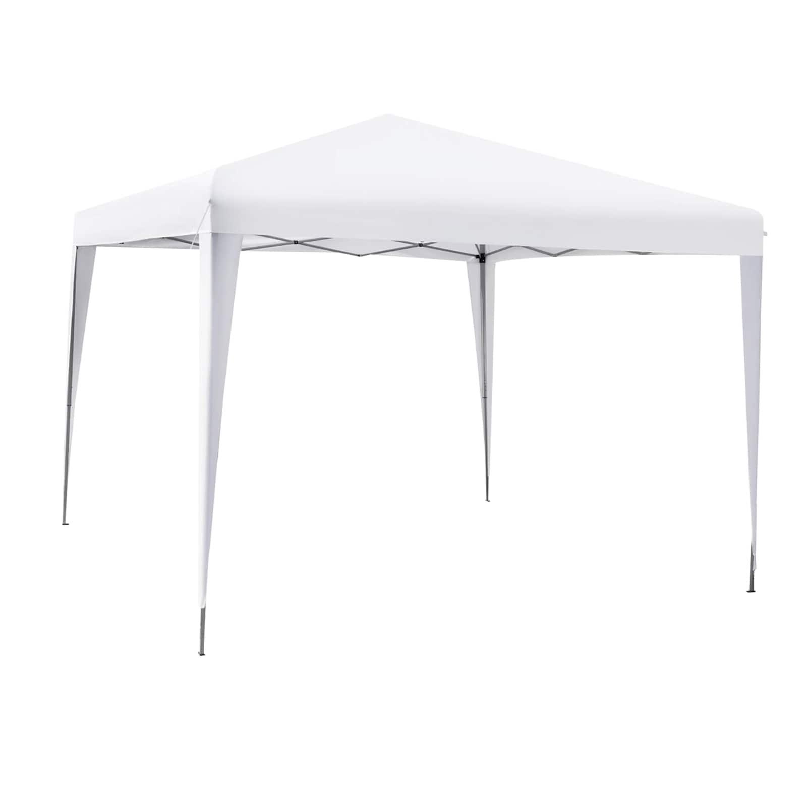 Costway Patio 10x10ft Outdoor Instant Pop-up Canopy Folding Sun Shelter Carry Bag White