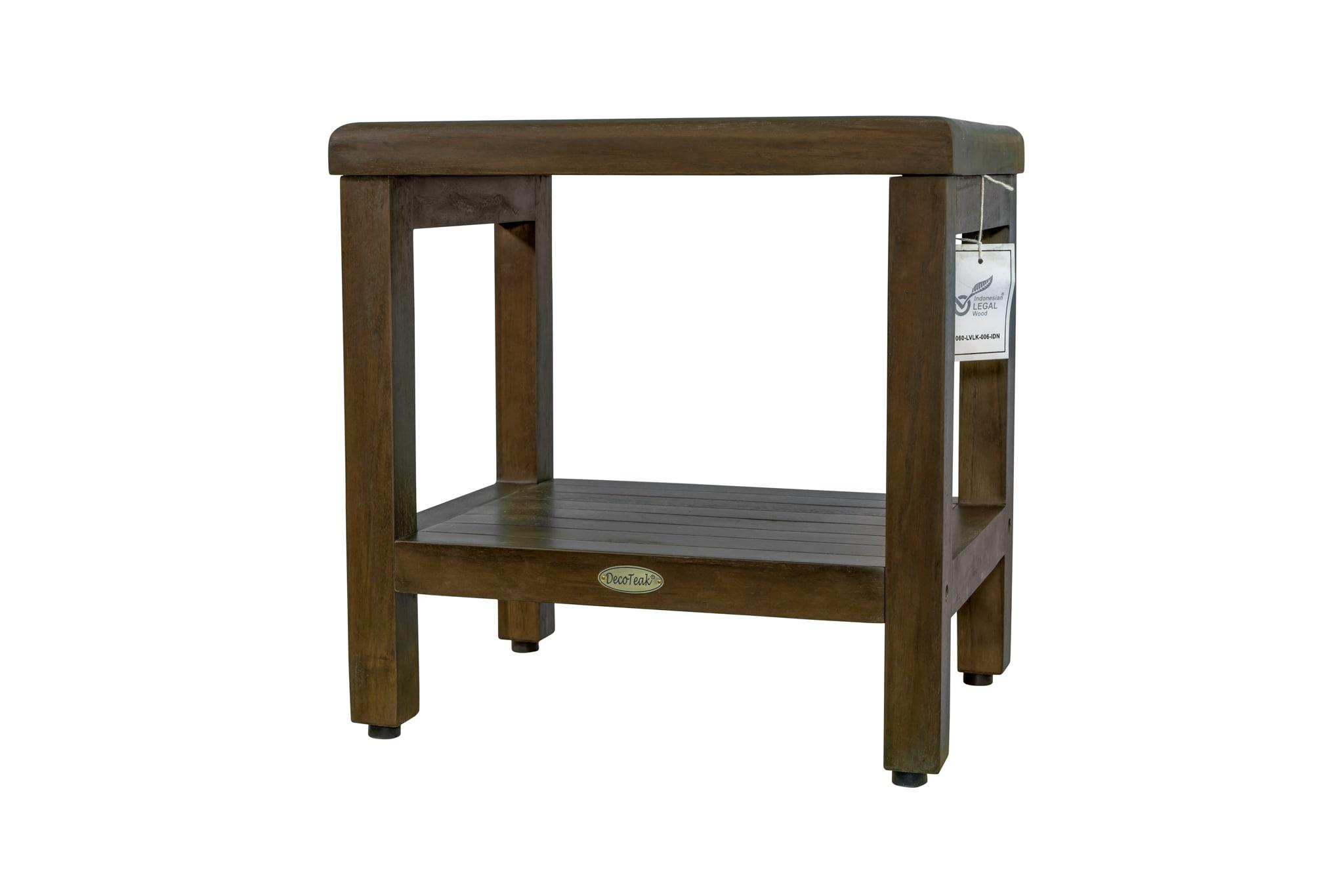 Decoteak Eleganto, Teak Shower Bench, Teak Wood Shower Bench, Teak Shower Bench, Teak Shower Stool