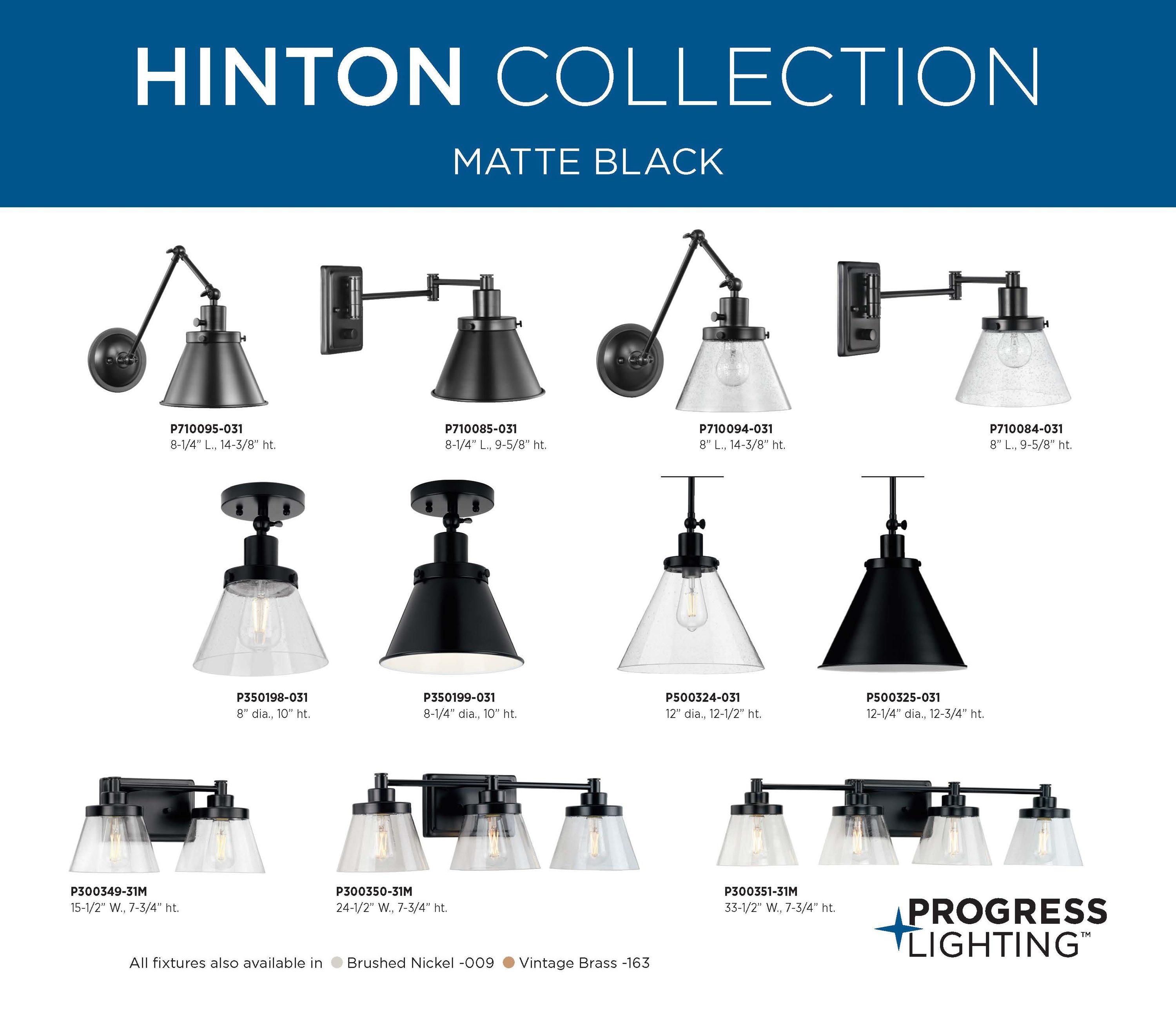 P350199-163-Progress Lighting-Hinton - 1 Light Flush Mount-Vintage Brass Finish
