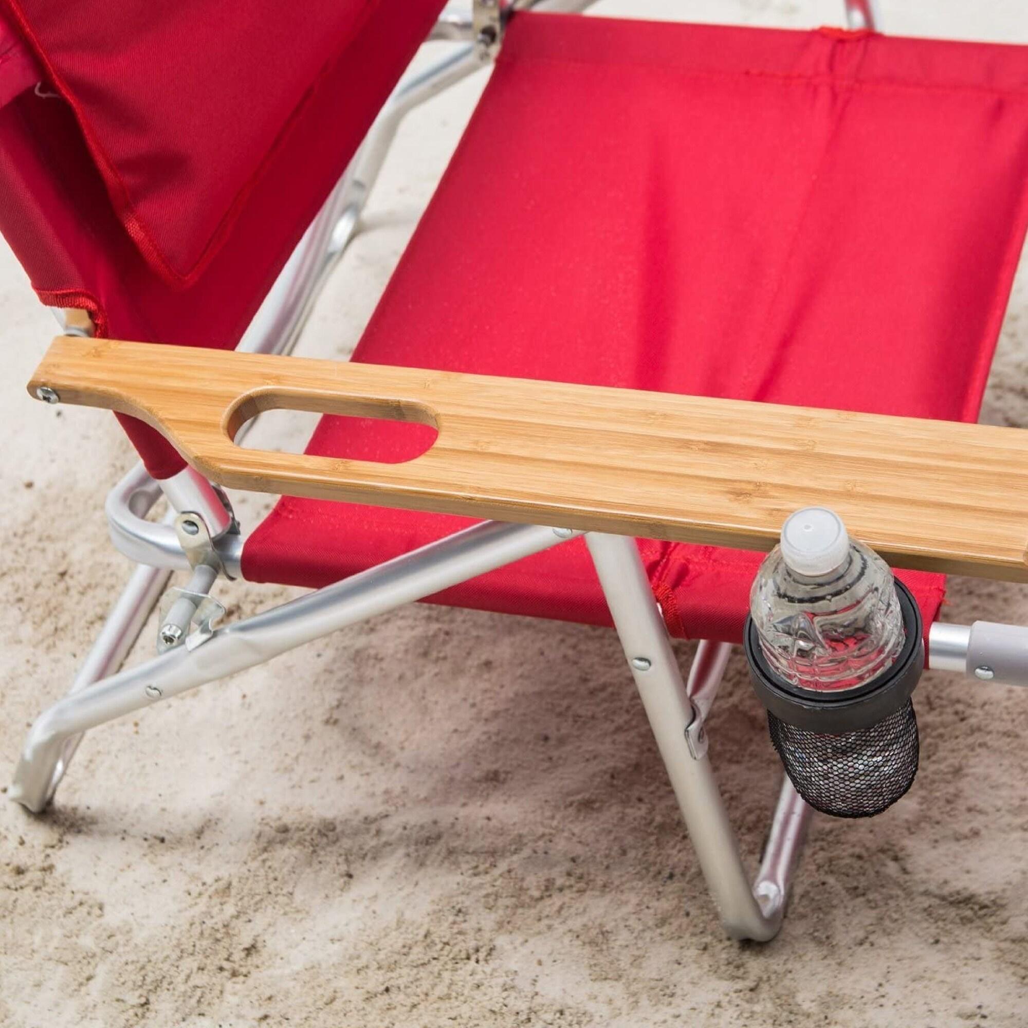 Ostrich Ostrich Deluxe Padded Lightweight Portable Adjustable Outdoor Reclining Folding Chair with Footrest