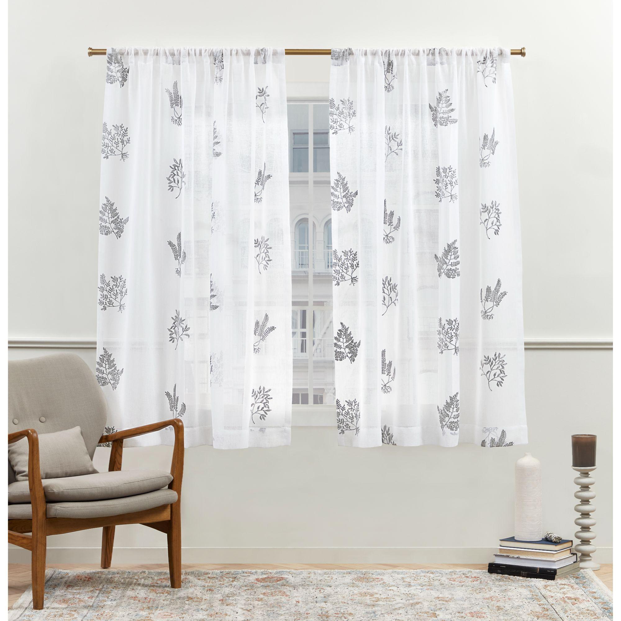 Nicole Miller Nicole Miller New York Mabel Sheer Rod Pocket Curtain Panels Pair (Set of 2)
