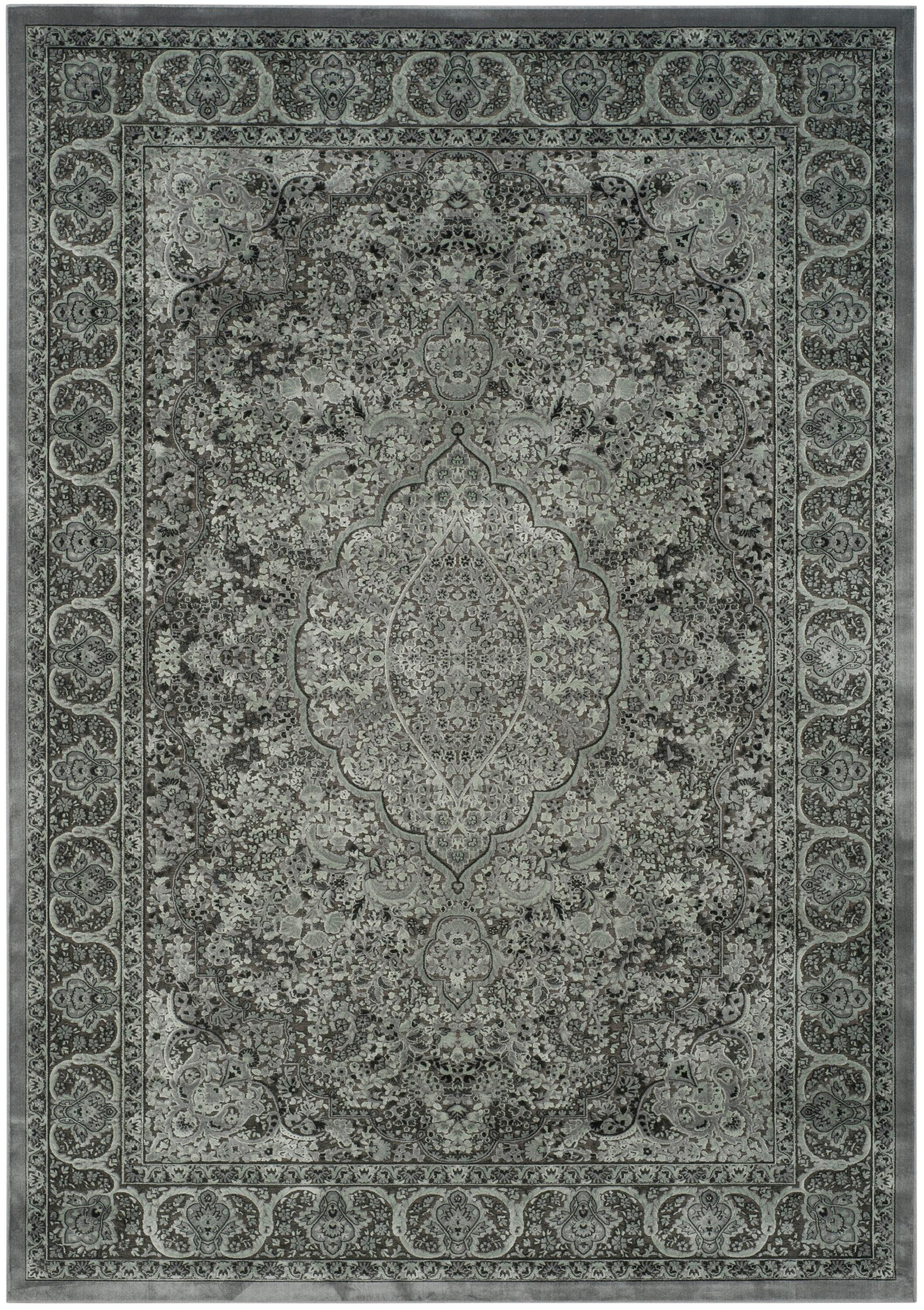 SAFAVIEH Paradise Alton Traditional Floral Area Rug, Light Grey/Anthracite, 8' x 11'2"