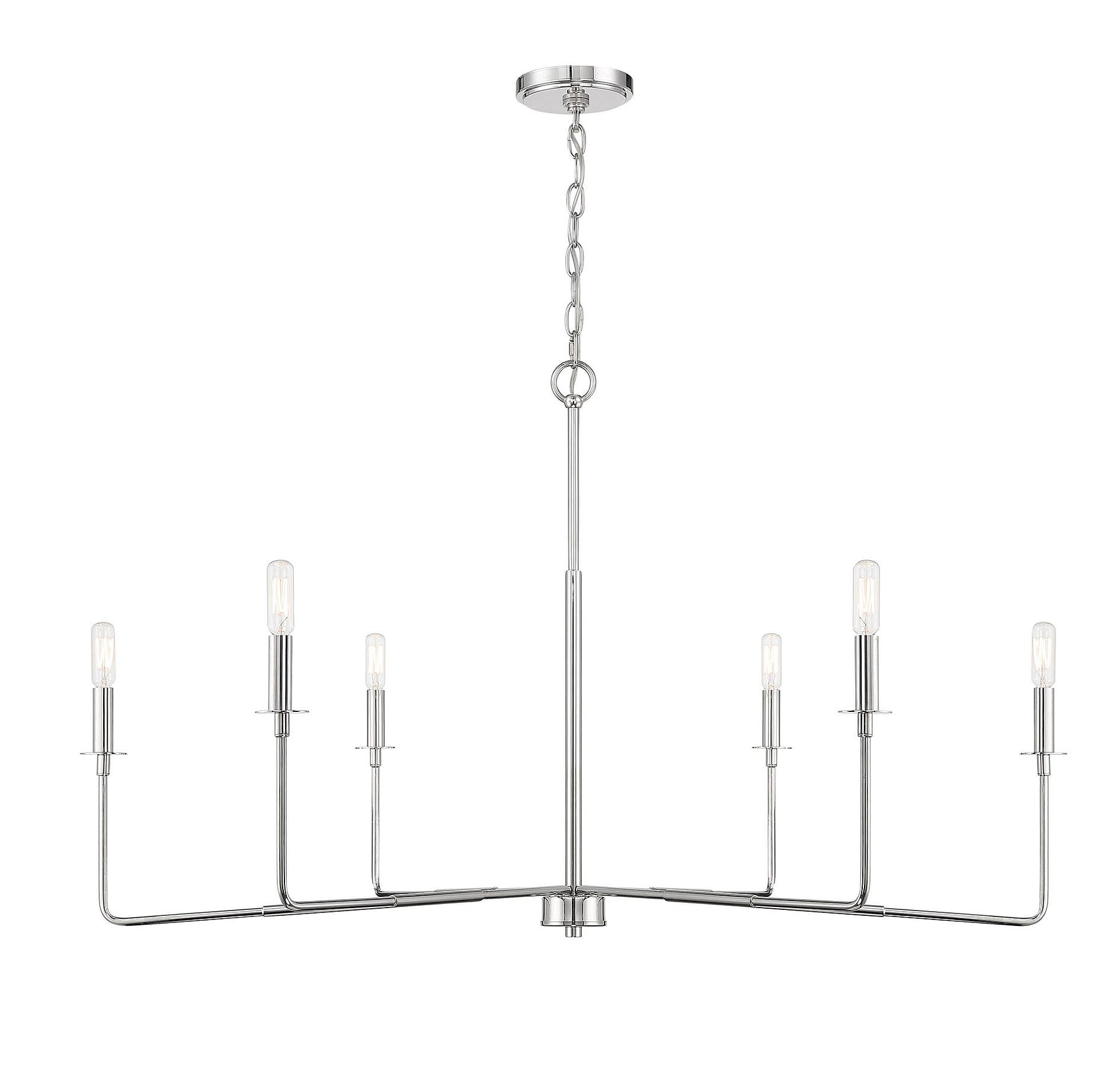 Salerno Polished Nickel 6-Light Rustic Charm Chandelier