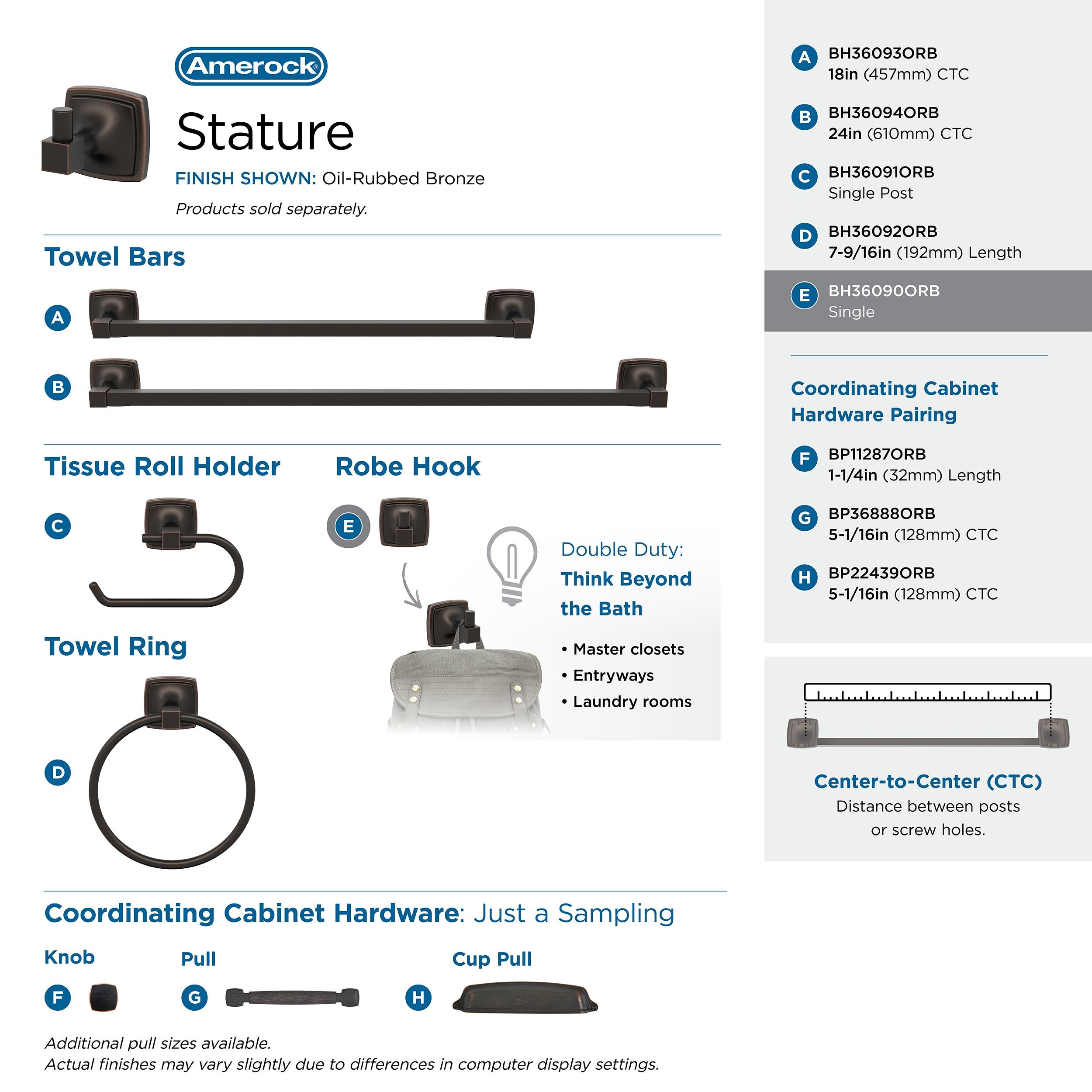 Stature Wall Mounted Robe Hook
