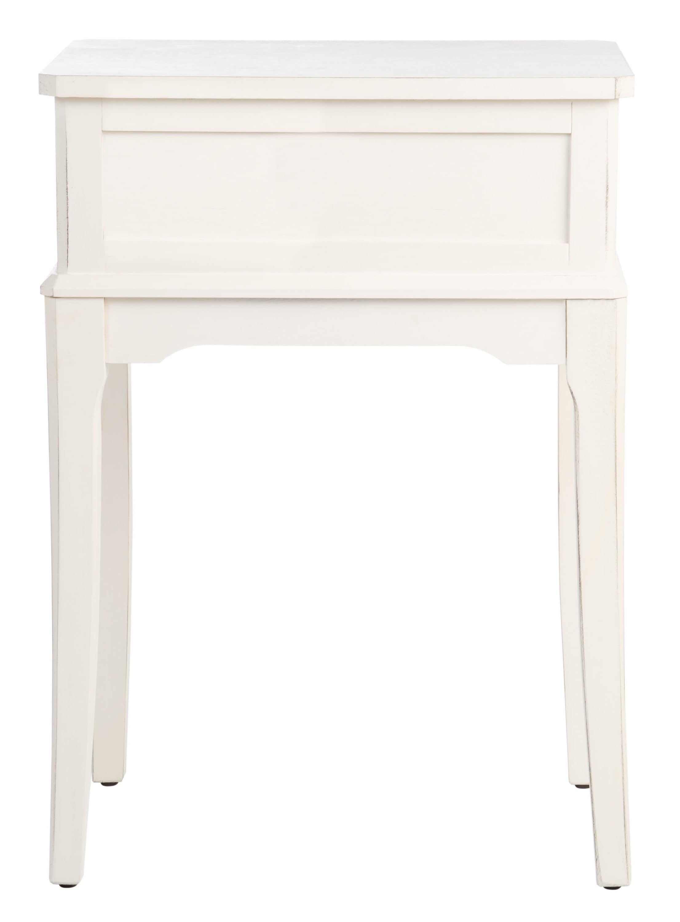 Opal 1 Drawer Accent Table - Distressed White - Safavieh.